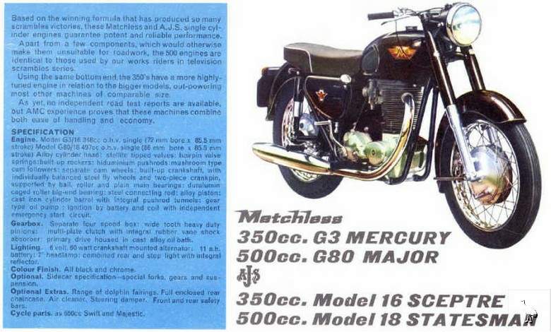 Matchless G3S Mercury 1962 запчасти