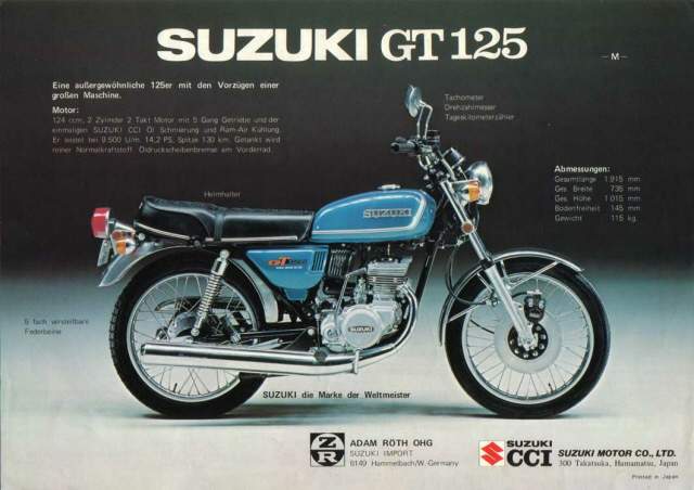 SUZUKI GT 125M 1974 запчасти