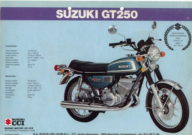SUZUKI GT 250 1973 запчасти