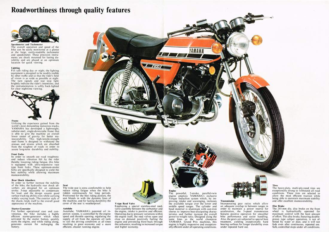 Yamaha RD 200 1976 запчасти
