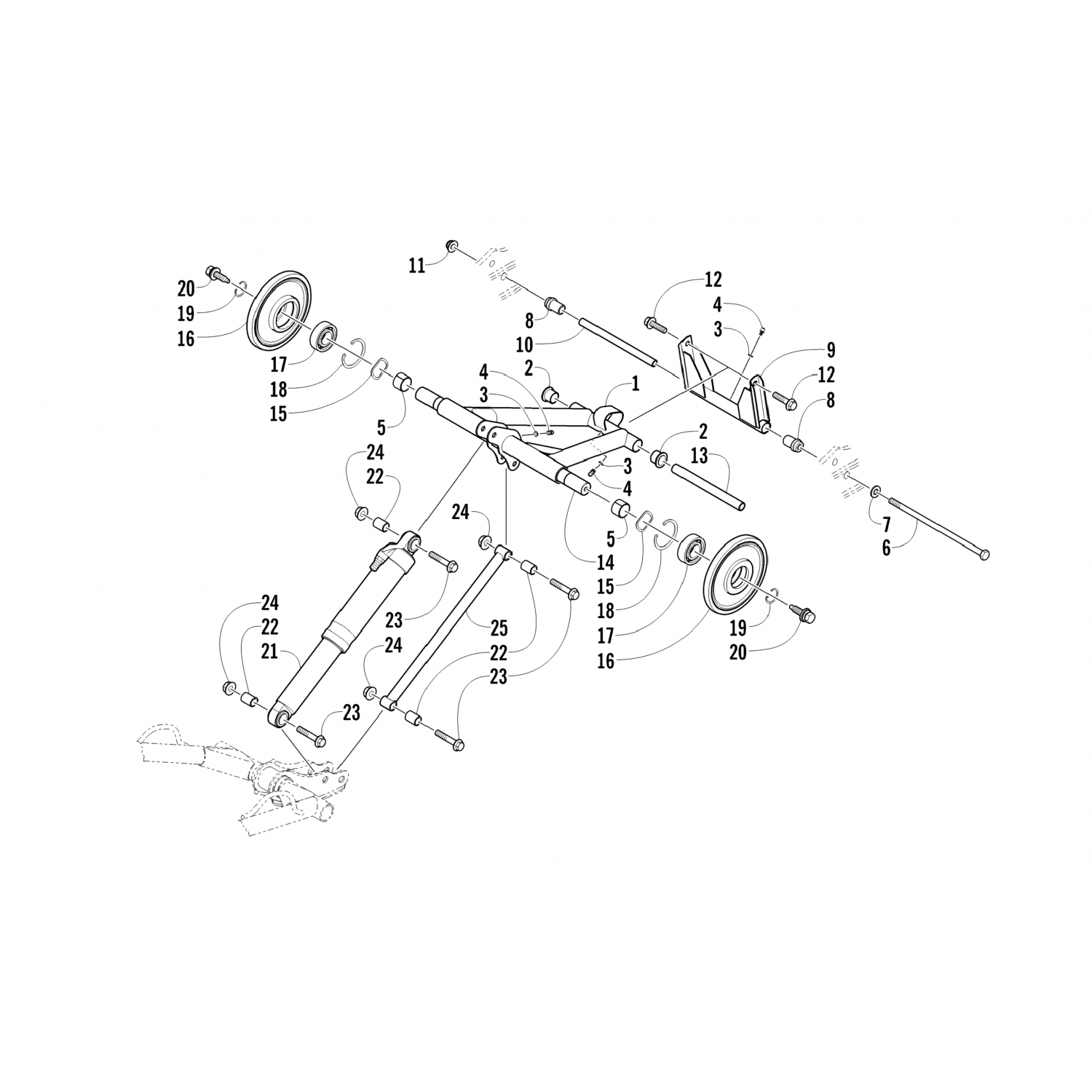 2704022 Arctic Cat Амортизатор, поплавок-16"-задний рычаг-assy 2704-022