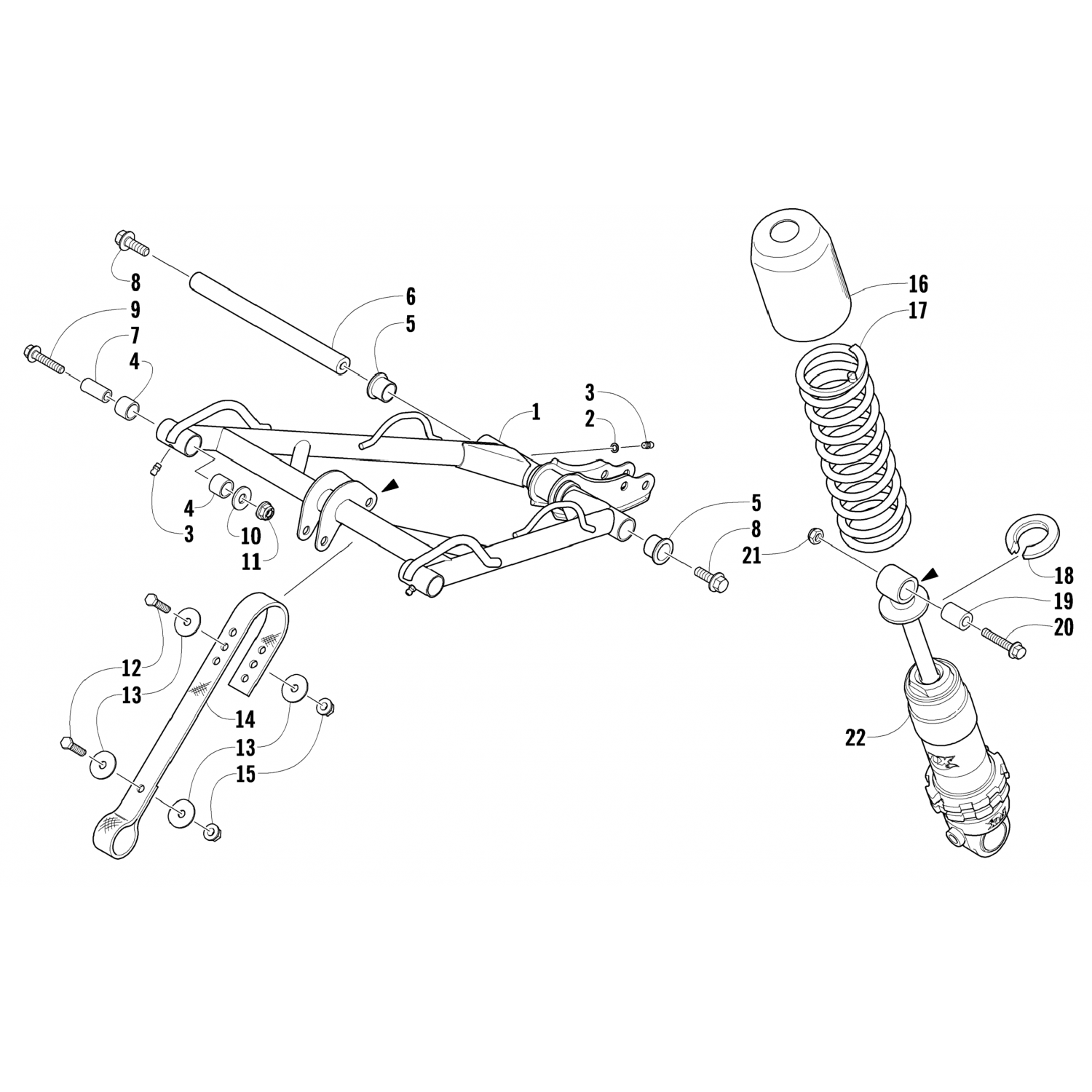 2704023 Arctic Cat амортизатор, задний рычаг-zero pro (fox) 2704-023