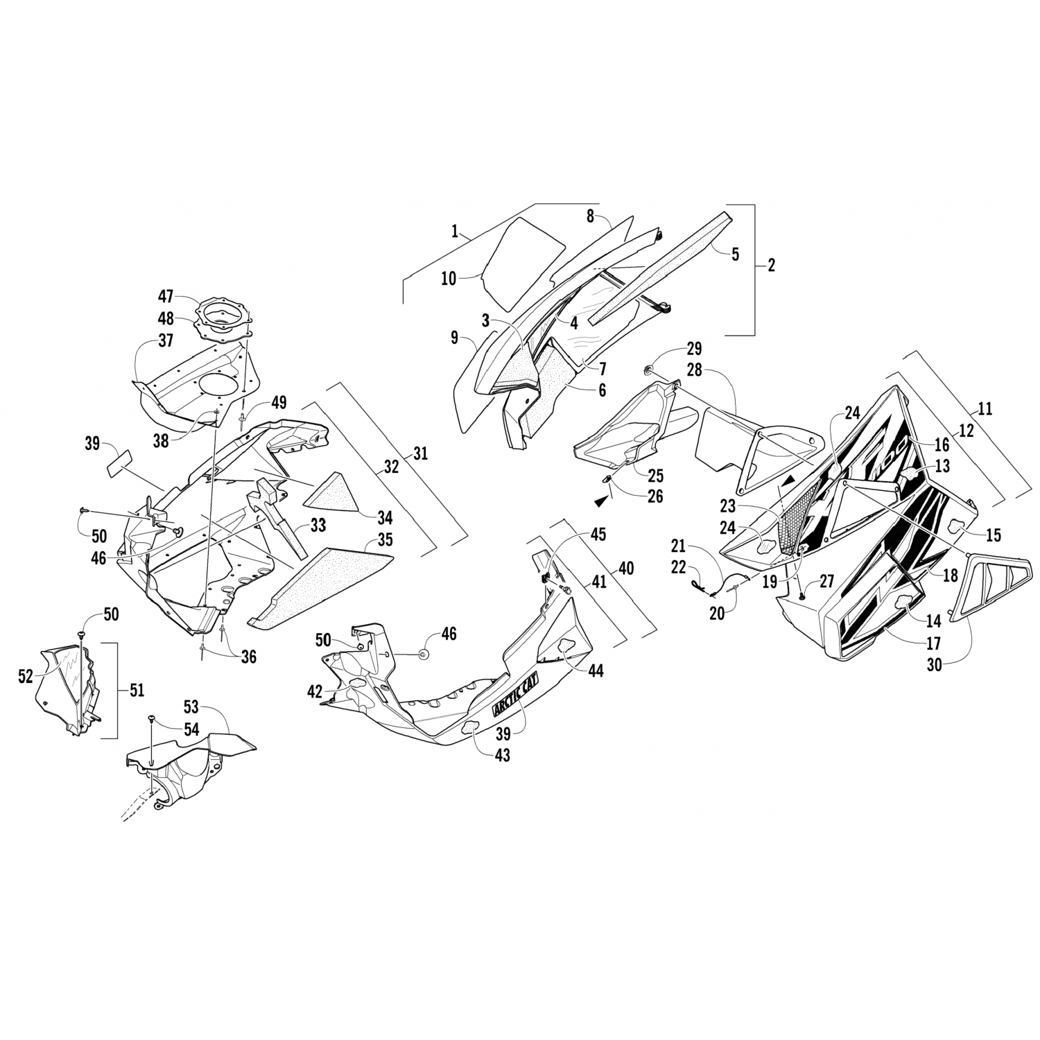 9611698 Arctic Cat накладка, боковая панель-фвд-рх-блк-сп 9611-698