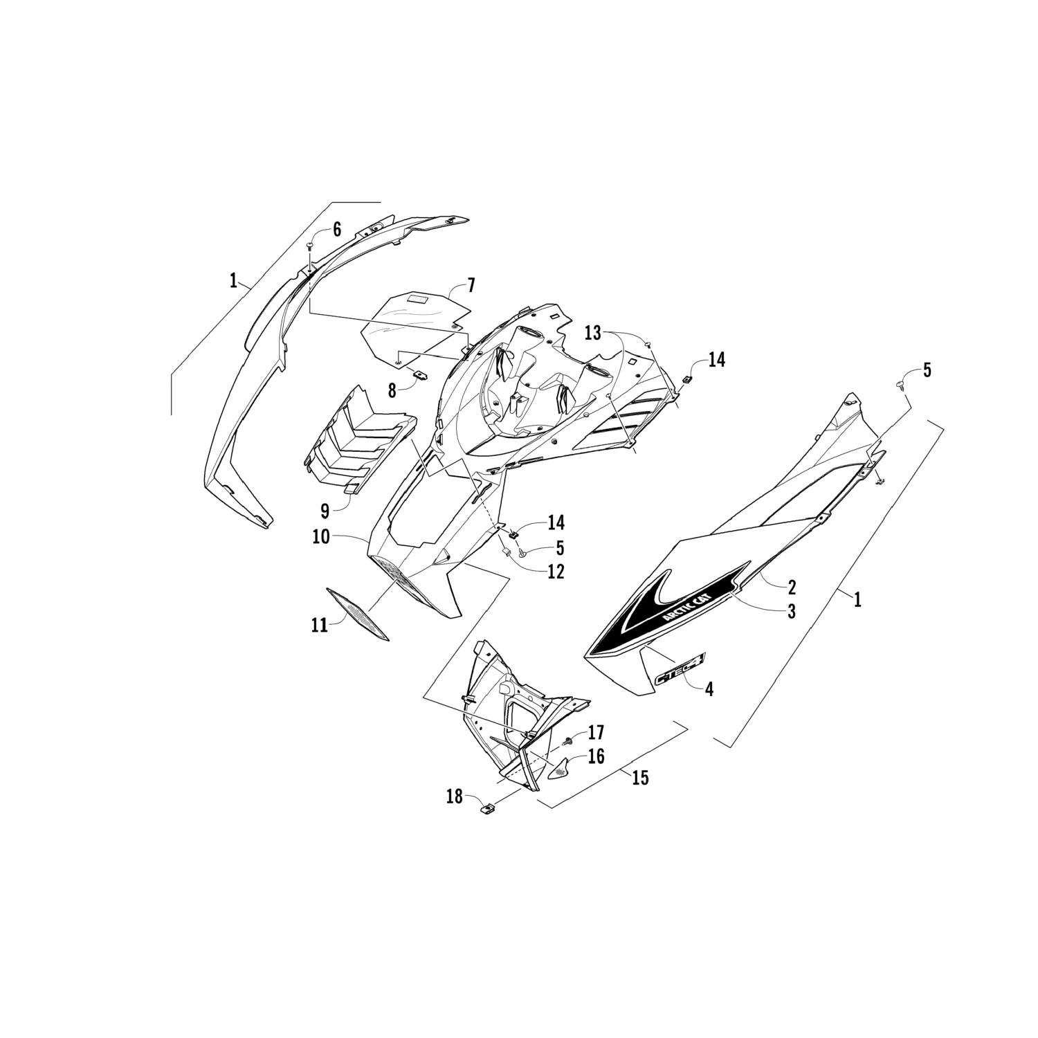 0621677 Arctic Cat Деколь, капюшон-lh (sp grn) 0621-677