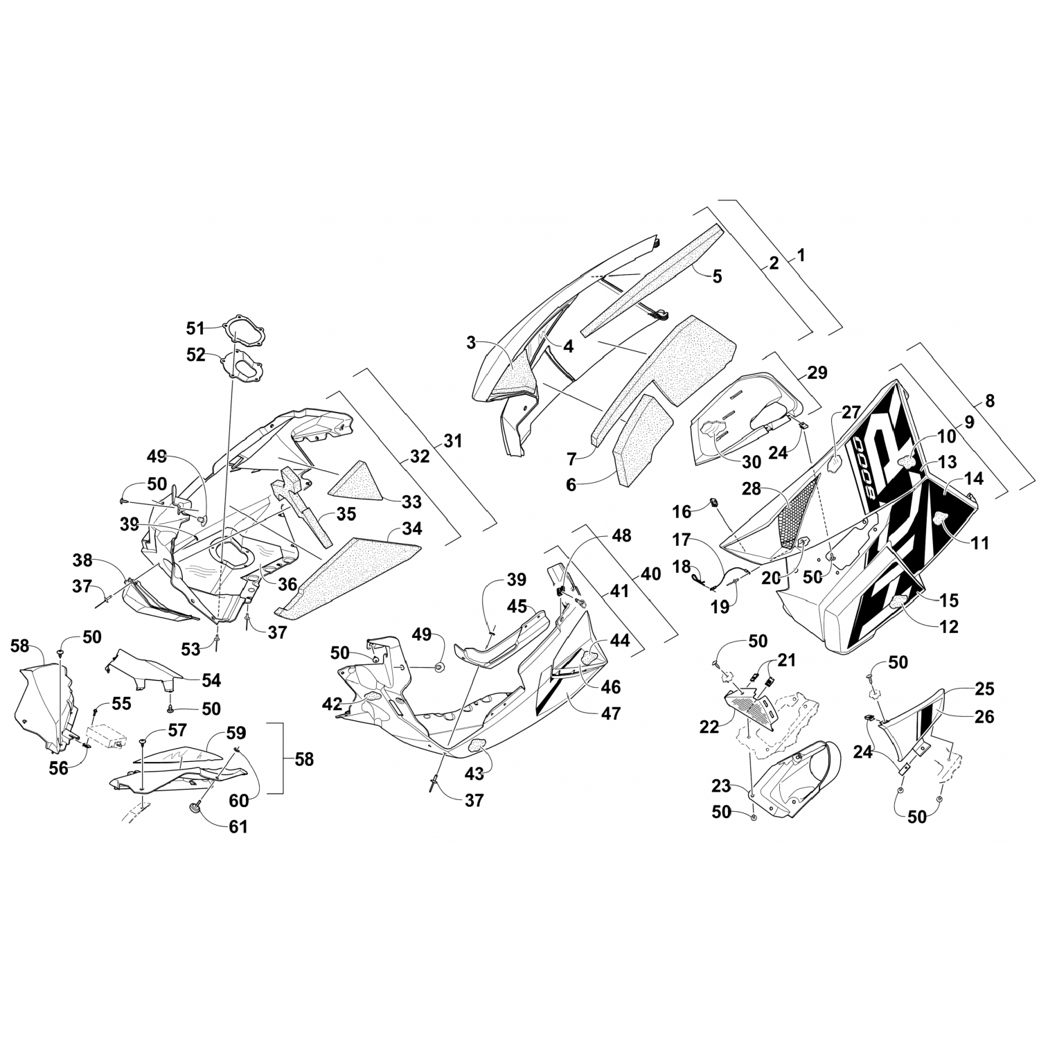 2621470 Arctic Cat НАКЛЕЙКА, БОКОВАЯ ПАНЕЛЬ - НИЖНЯЯ ЧАСТЬ - RH (HCR) 2621-470