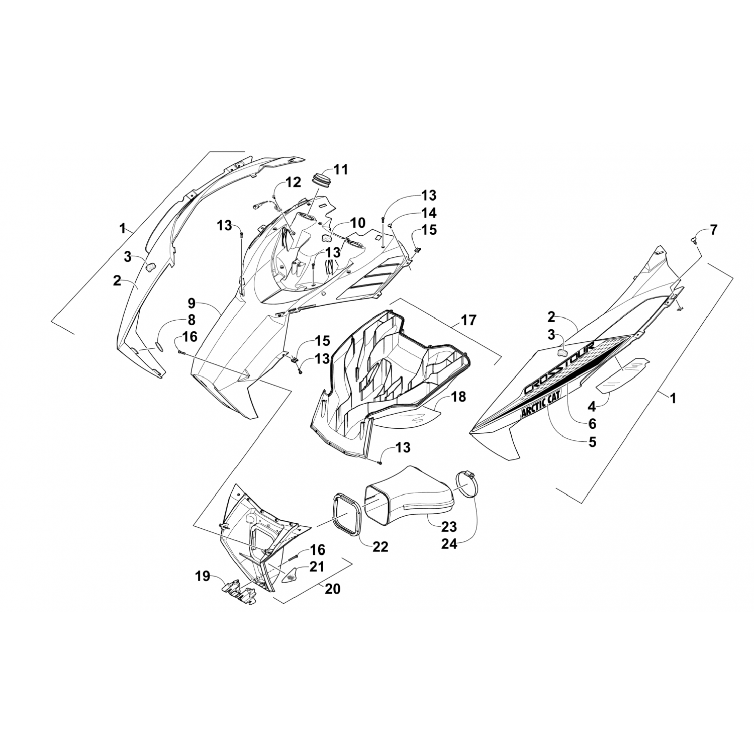 4718360 Arctic Cat КАПОТ, ДЕКАЛИ-РОГ (XF 8000 CT) 4718-360