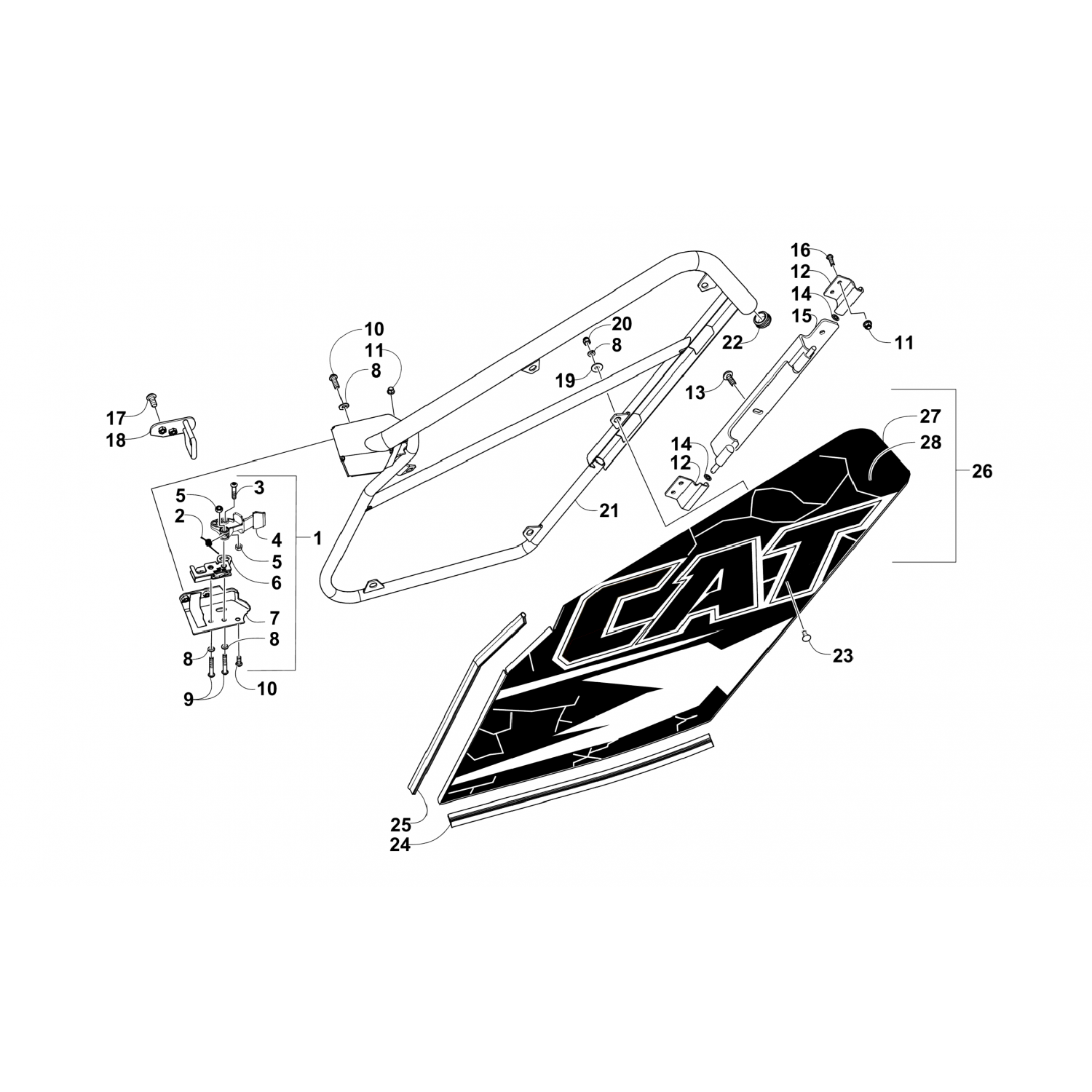 4411011 Arctic Cat НАКЛЕЙКА, ДВЕРЬ RR UPR LH-MB 4411-011
