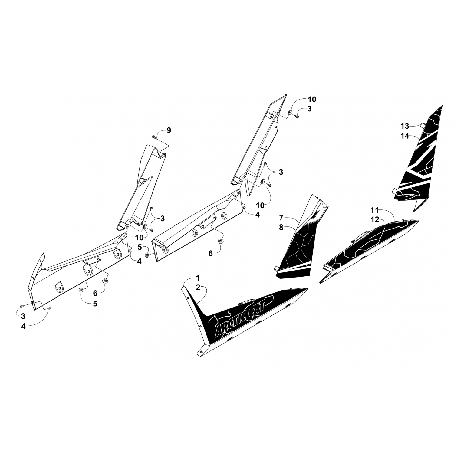 4411024 Arctic Cat ДЕКАЛЬ, СТОЙКА СРЕДНЯЯ RH-VR 4411-024
