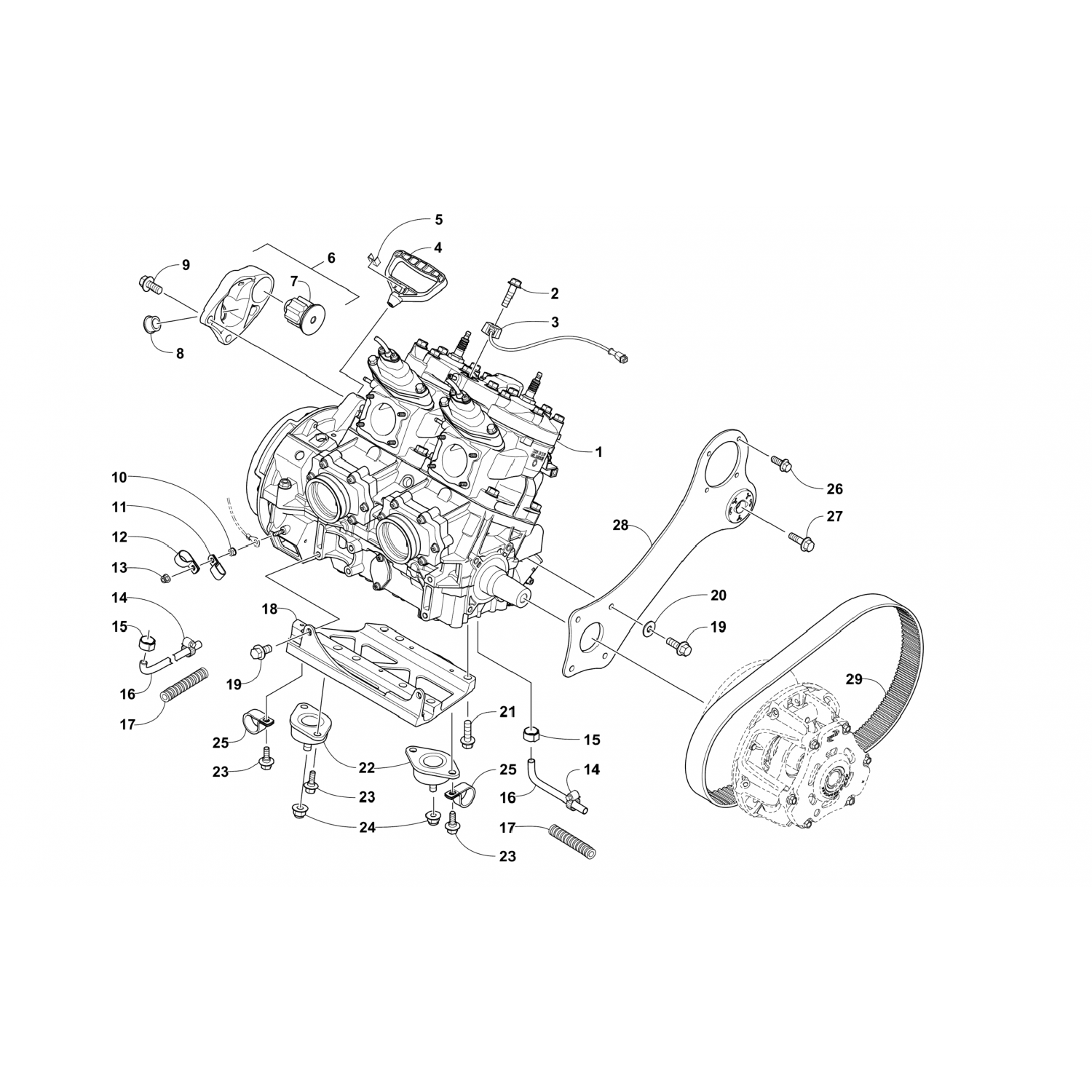 0708658 Arctic Cat Крепление, двигатель - нижнее 0708-658