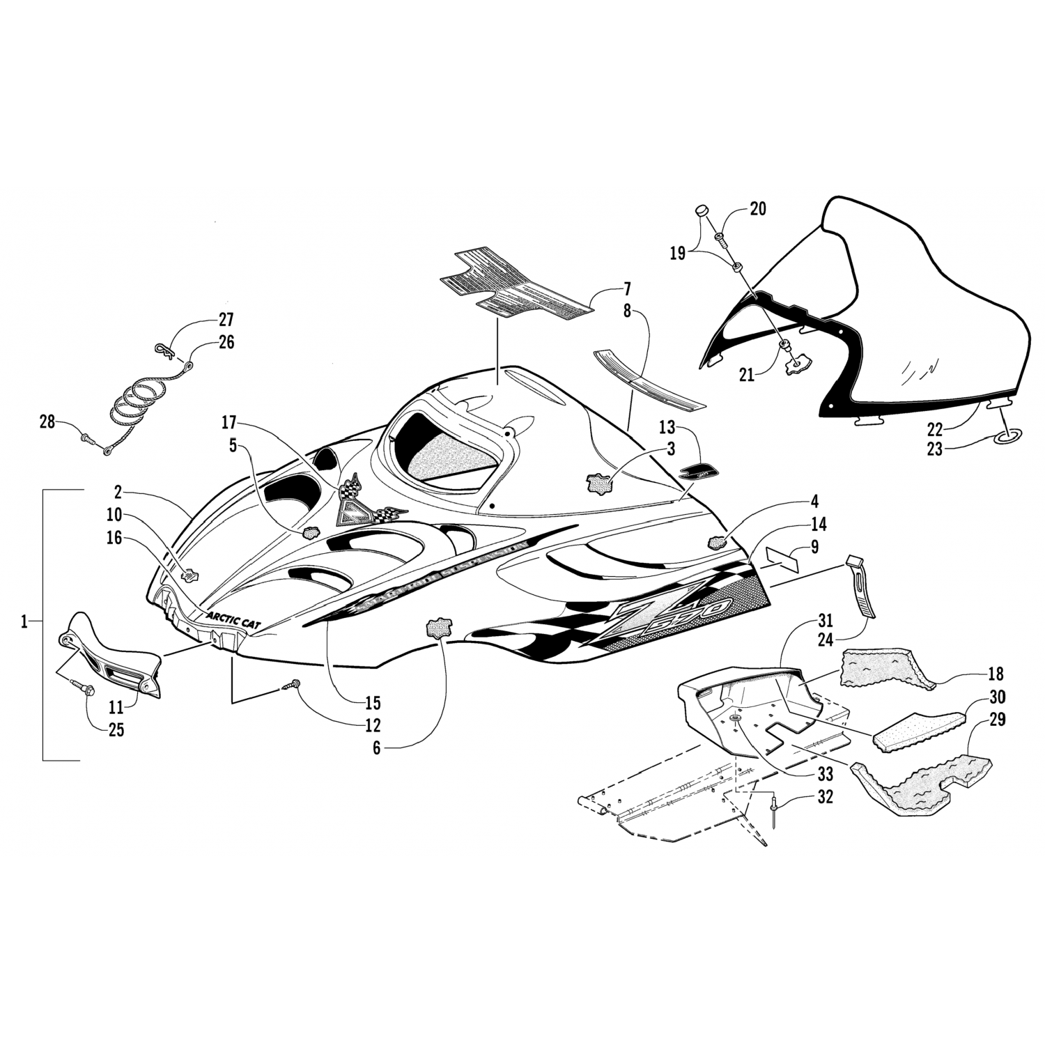1718101 Arctic Cat Капот с наклейками 1718-101