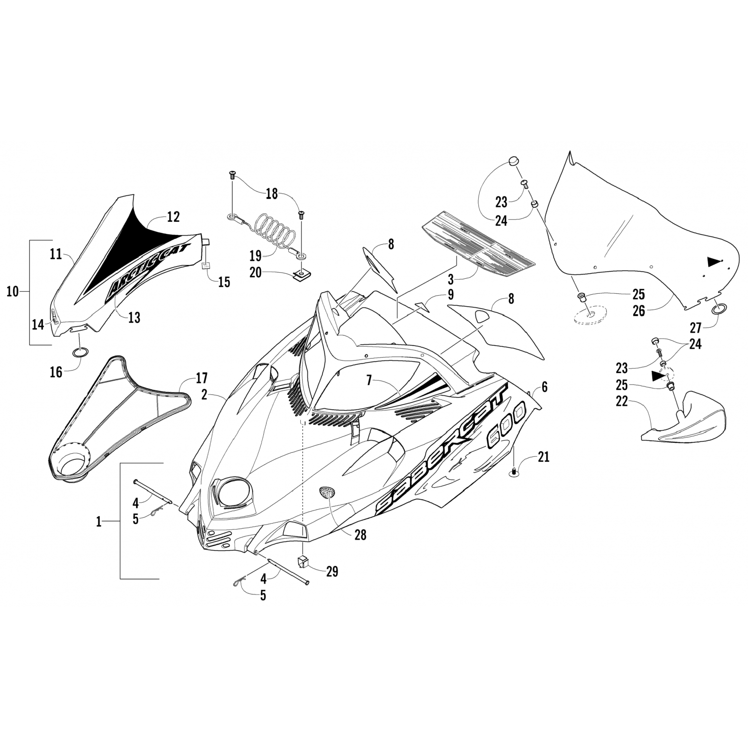1718730 Arctic Cat Капот с наклейками 1718-730