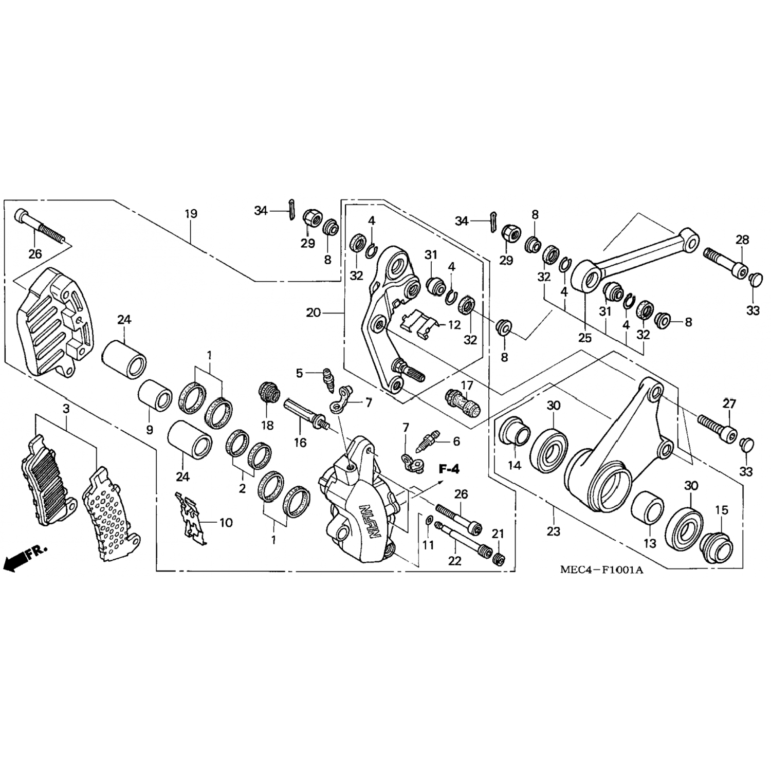 06455MBG006 Honda Комплект накладок, фр. 06455-MBG-006