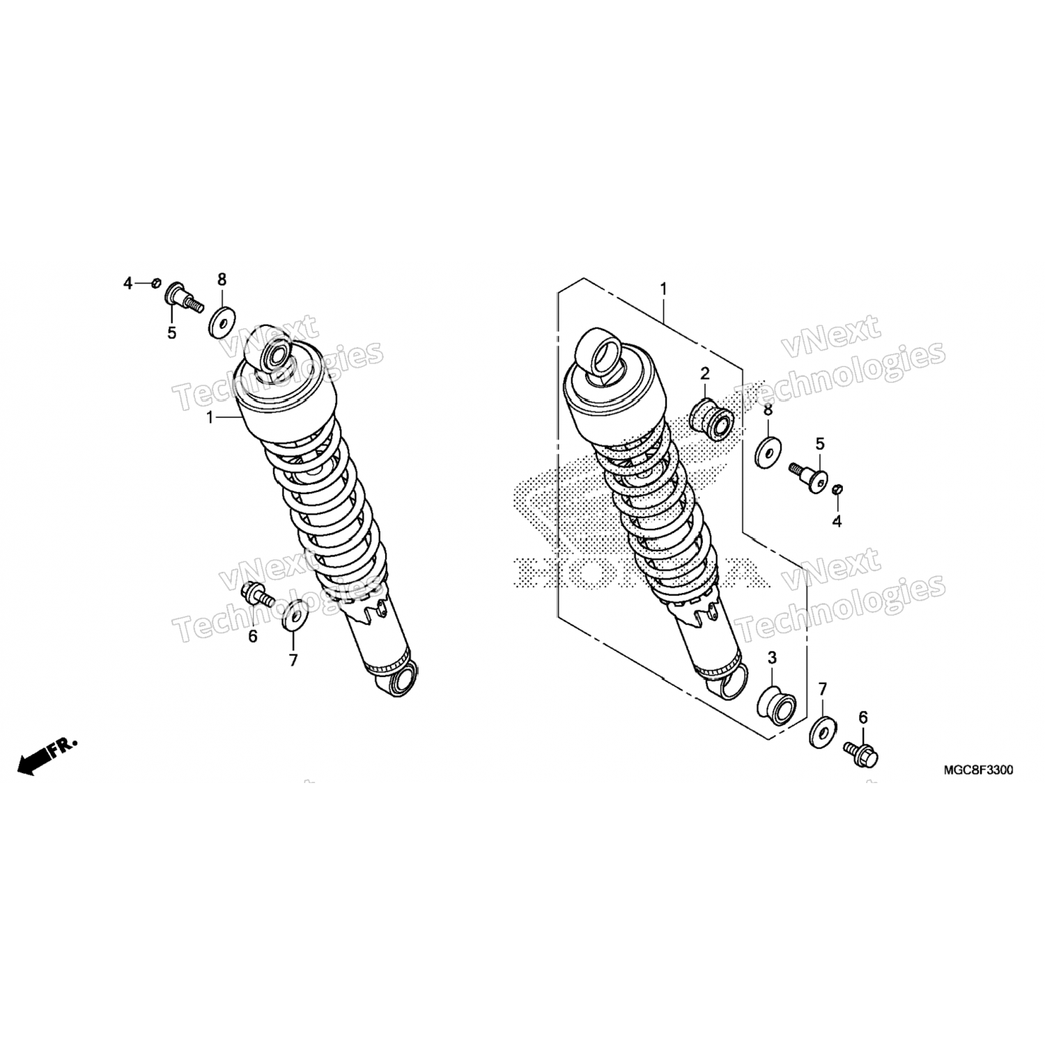 52400MGCJB1 Honda ПОДУШКА В СБОРЕ, ЗАДН. 52400-MGC-JB1