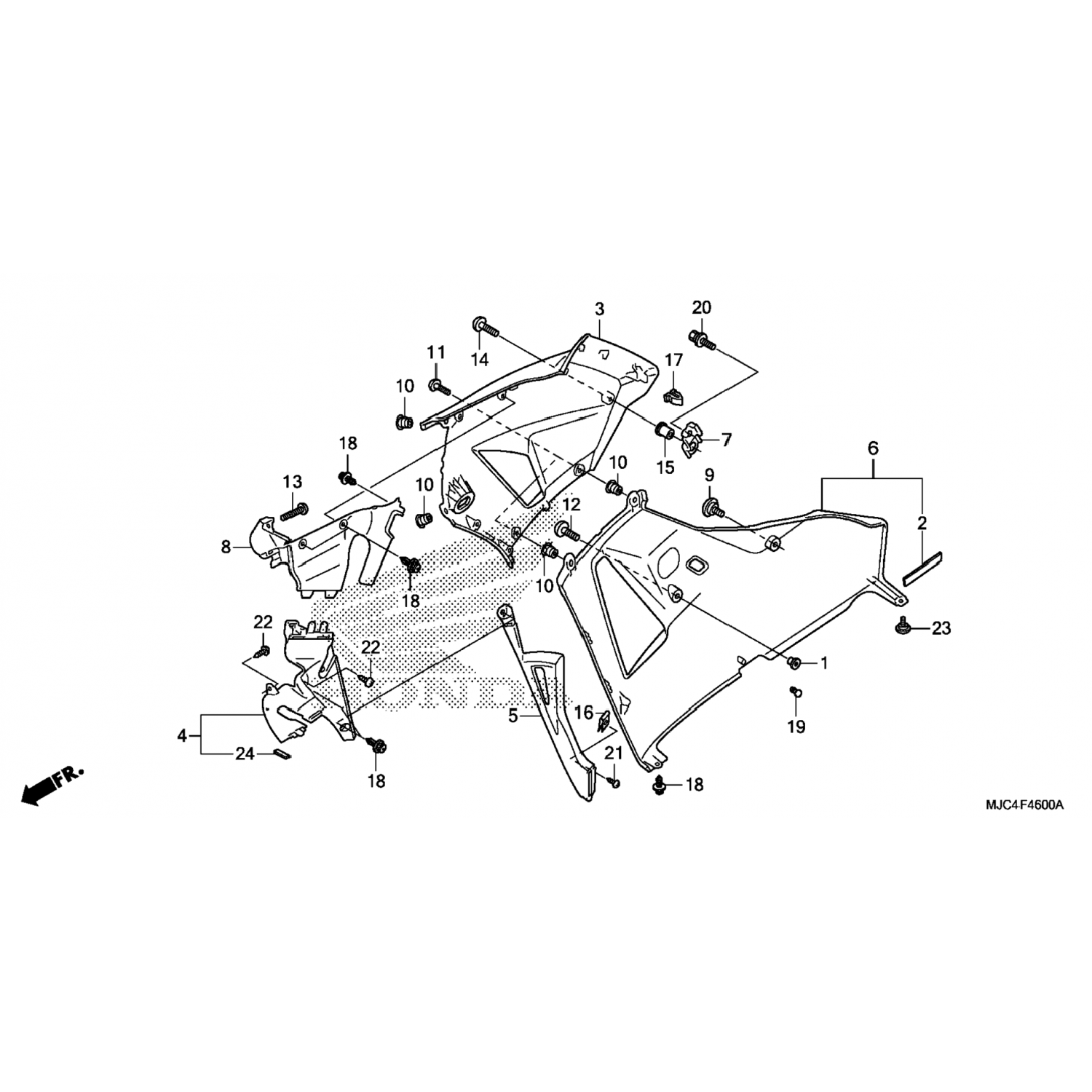 64300MJCN00ZA Honda КОМПЛЕКТ КОЛПАКА, Р. (ТИП1) 64300-MJC-N00ZA