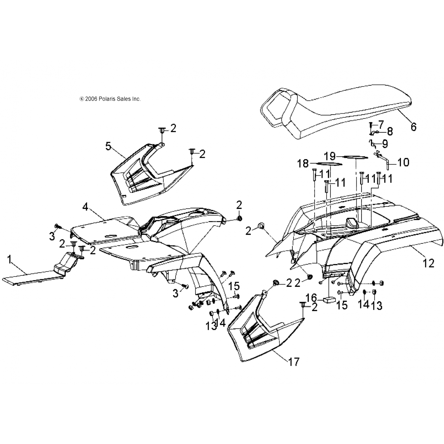 0454253293 Polaris асм-кабина, фрнт, спцм, с/деколь, красный 0454253-293
