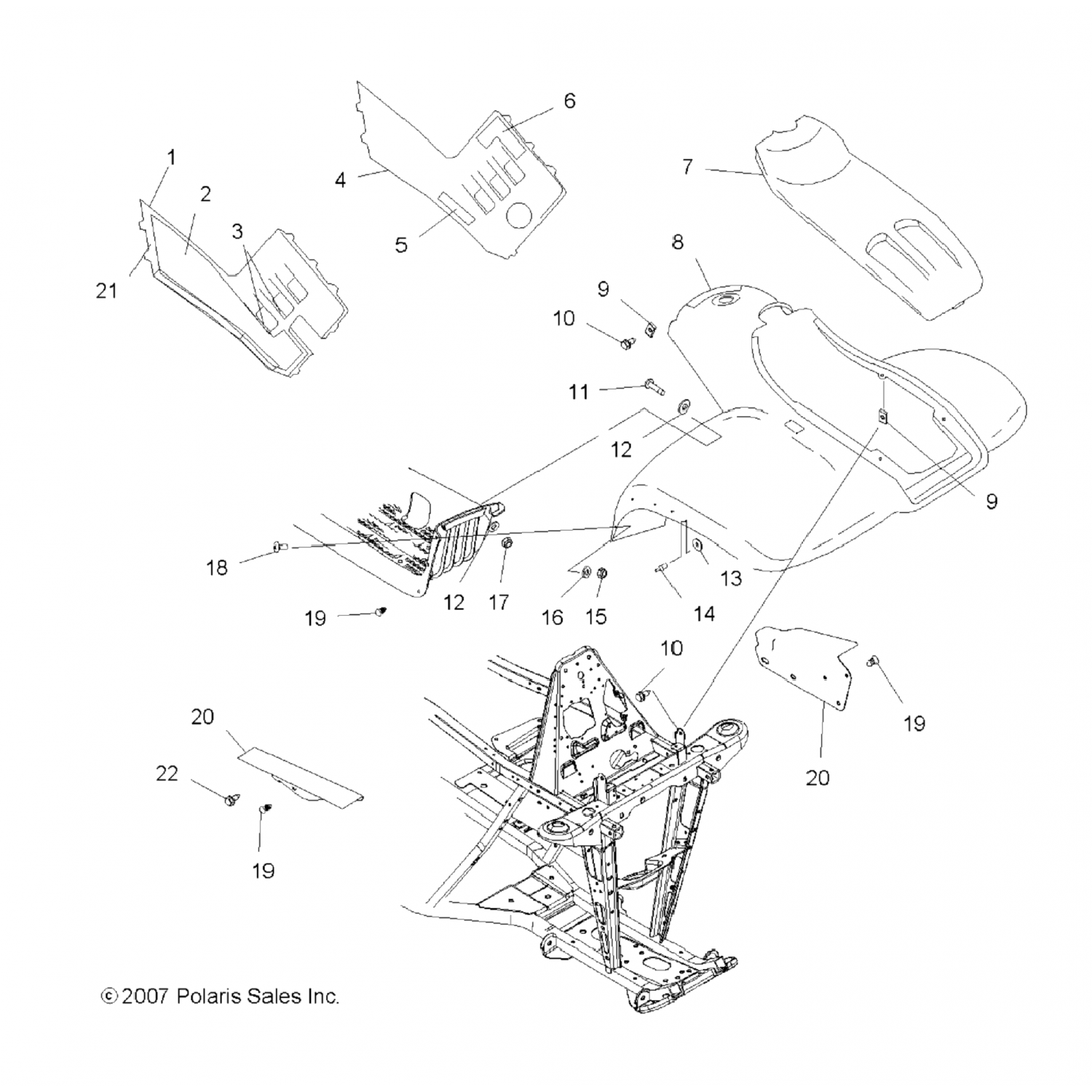 2633809293 Polaris Асм-кабина, передняя, i, красный 2633809-293