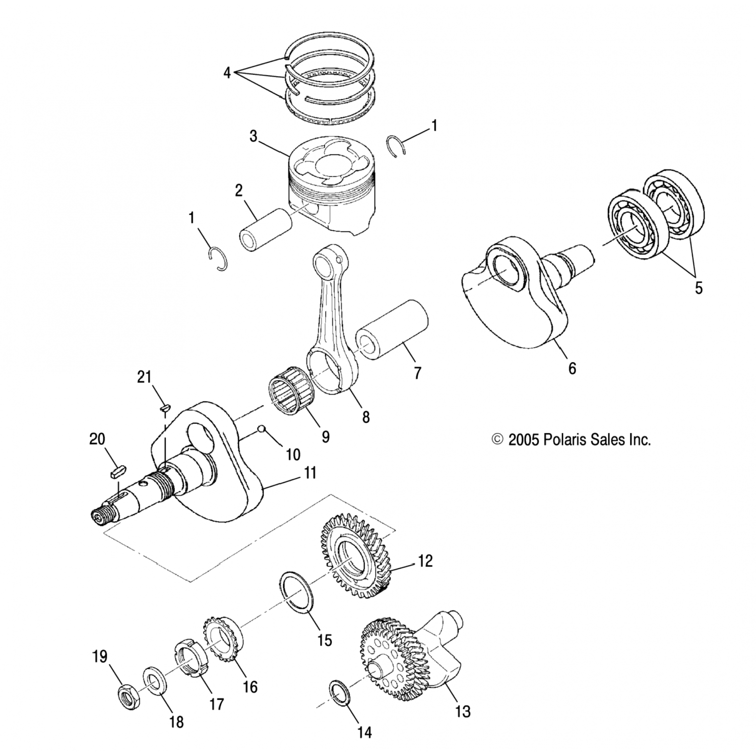 3087233 Polaris Комплект, поршень, кольцо стандартное