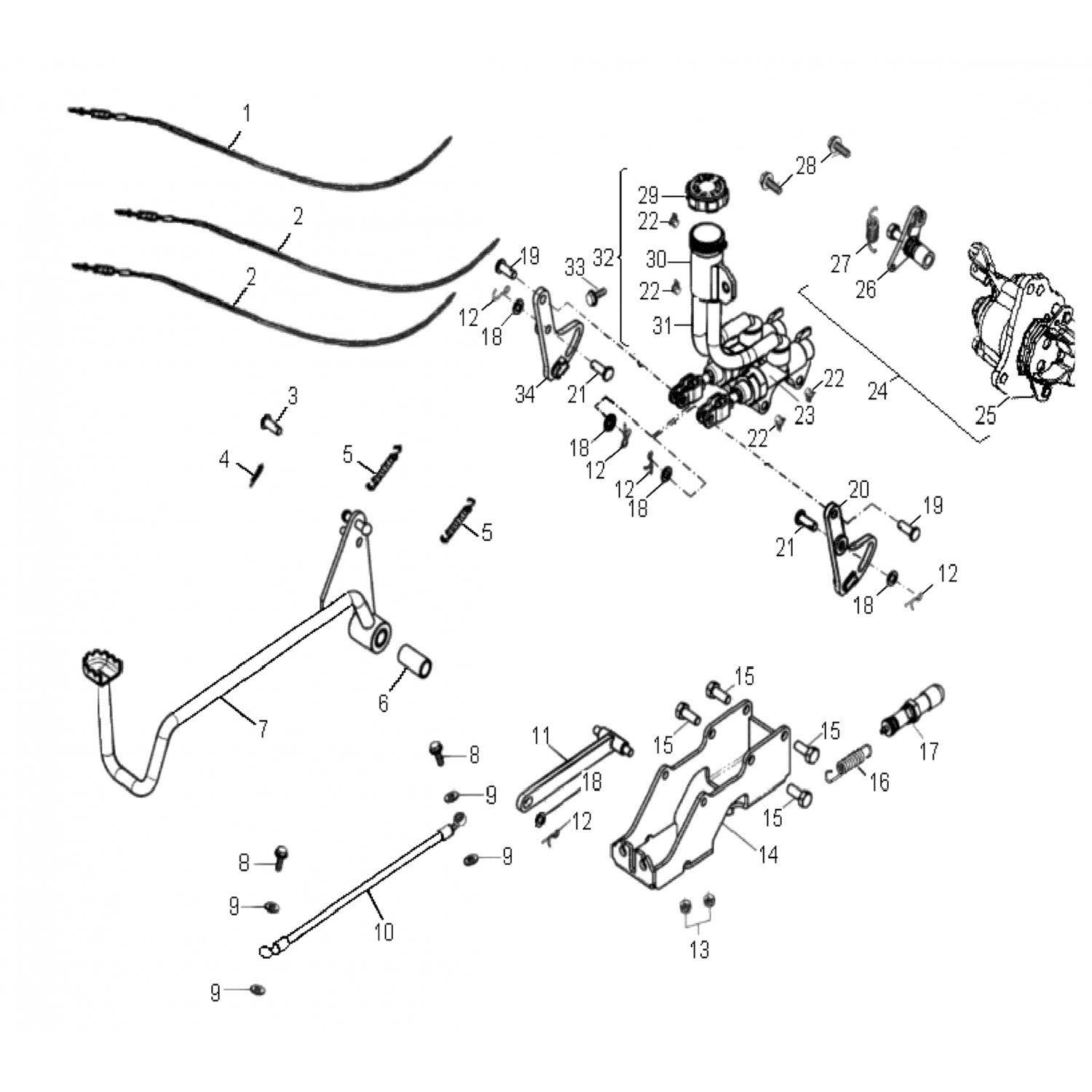 0454073 Polaris Асм - рычаг тормоза, рычаг тормоза, квадроцикл
