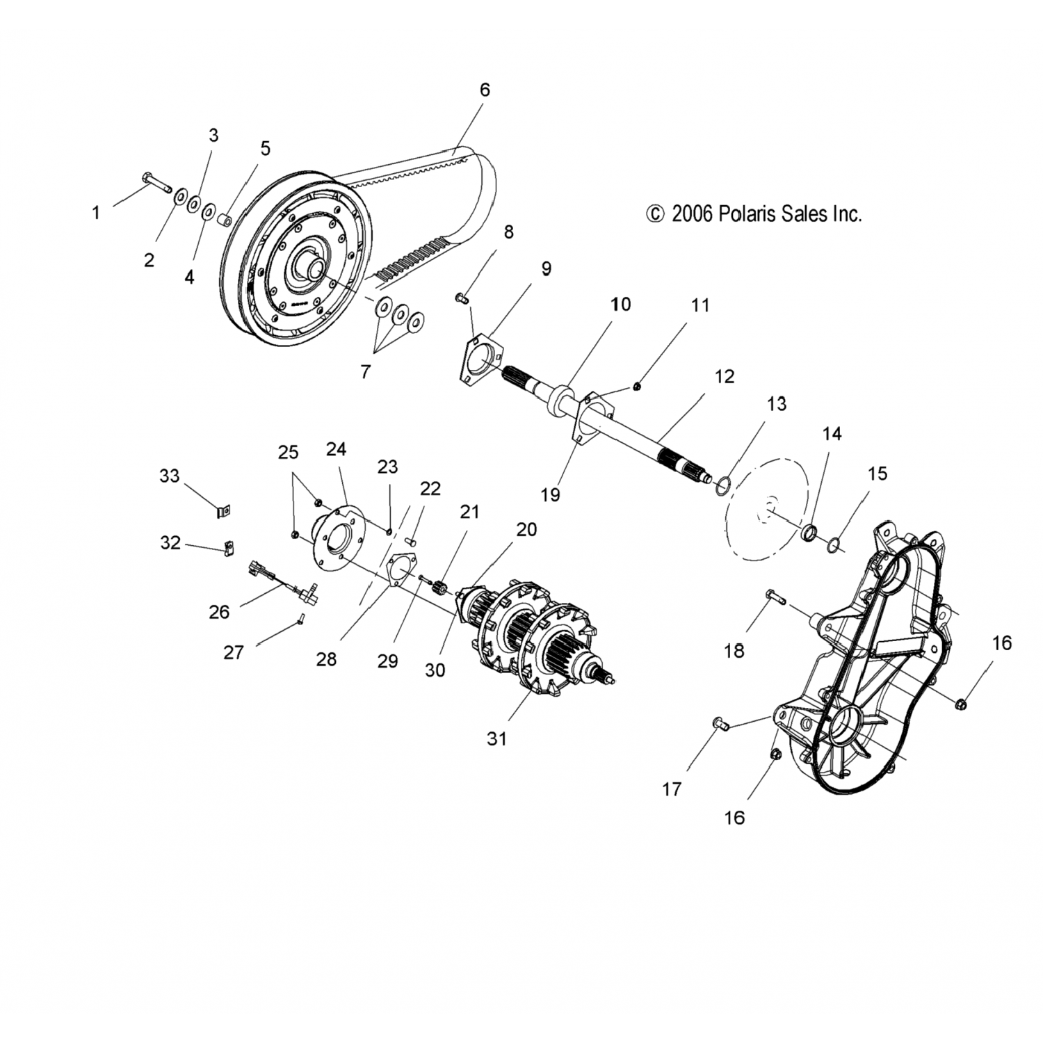 1590420 Polaris асм-приводной вал трубчатый 8т