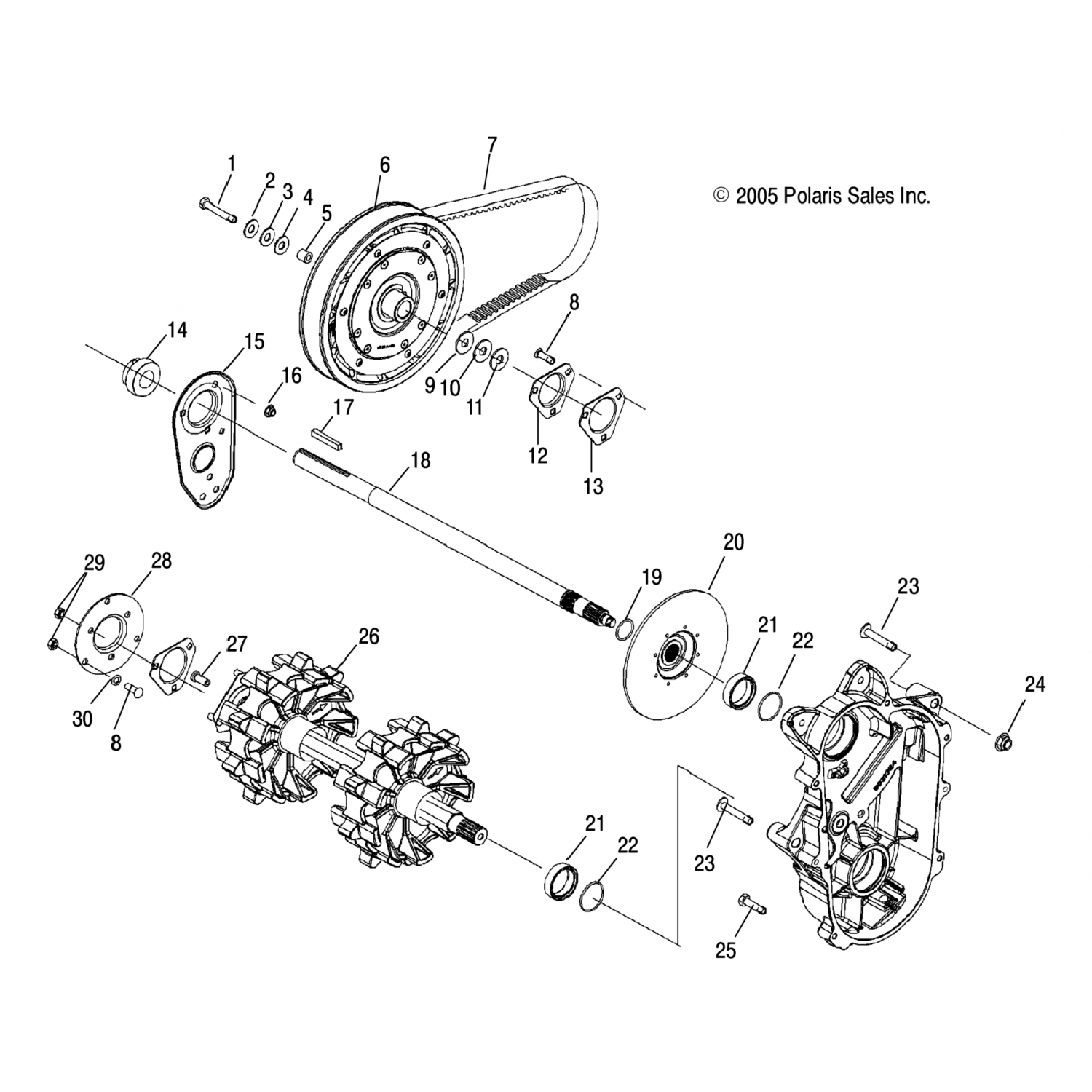 1590421 Polaris Асм - приводной вал, 6,98 2dr race
