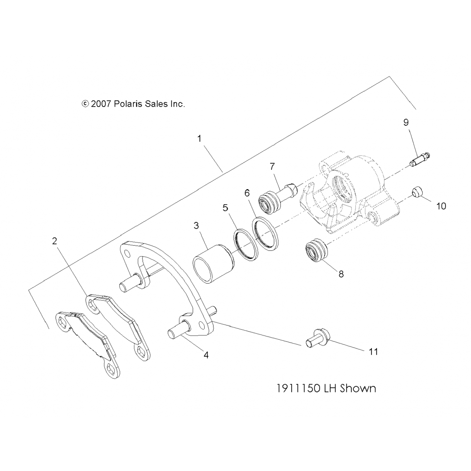 1911151 Polaris асм суппорт, тормоз, передний, rh