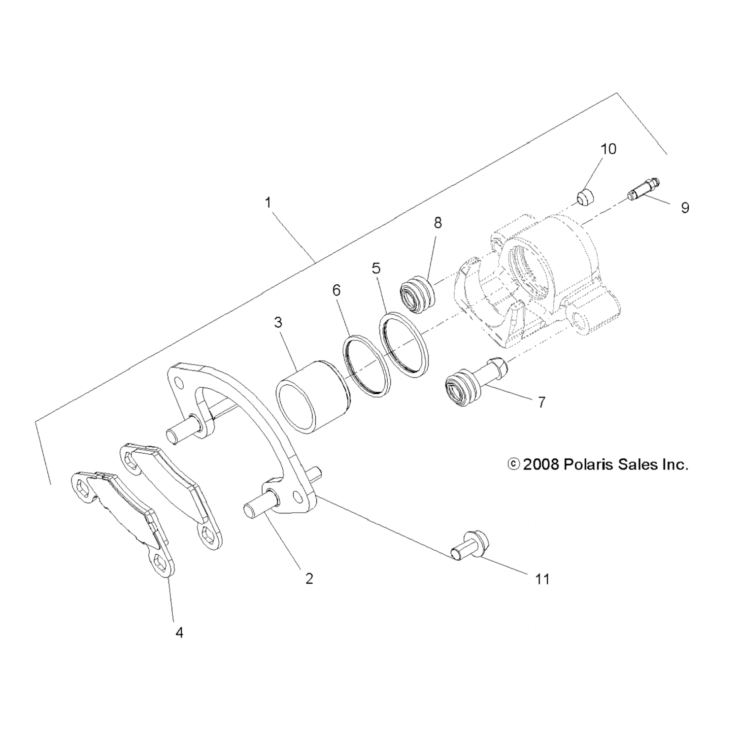 1911302 Polaris суппорт асм, тормоз, 1,25", rh