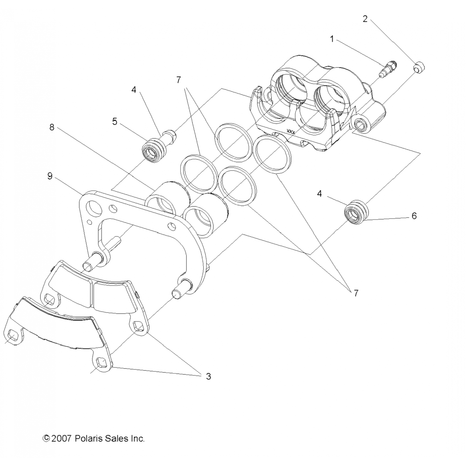 1911352 Polaris асм суппорт, тормоз, дб, 1,375", рх
