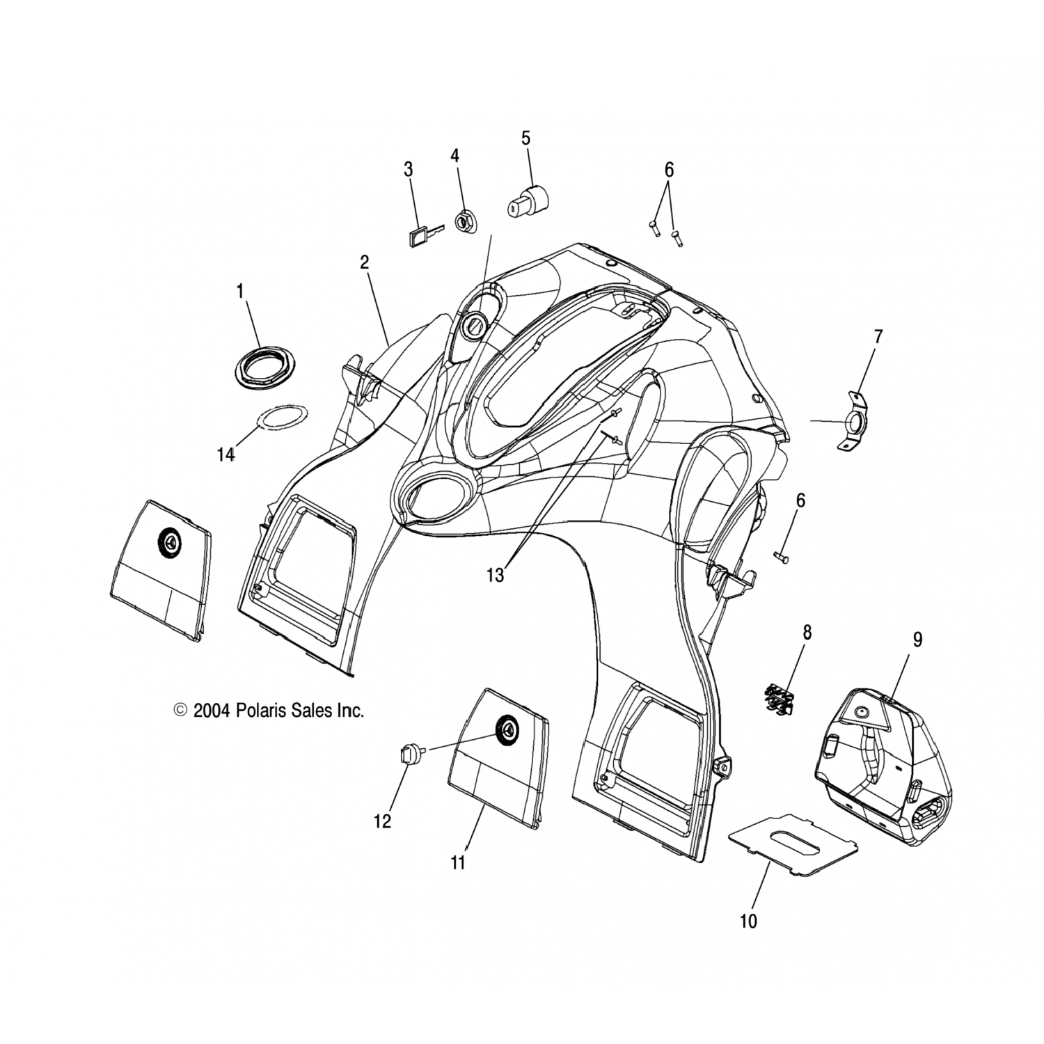 2632857070 Polaris дверь асм, консоль, lh, blk 2632857-070