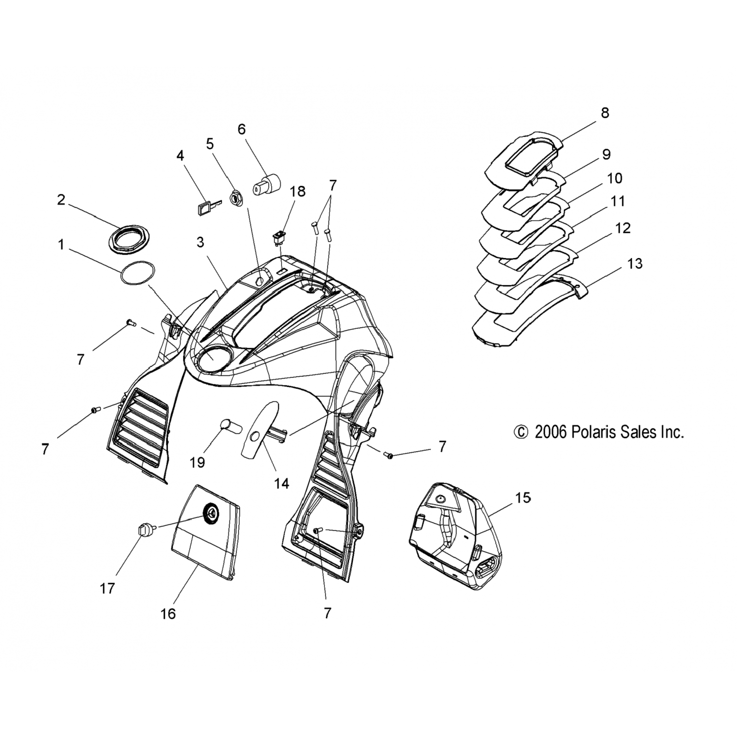 2633323070 Polaris асм-консоль, фс/фст, черный 2633323-070