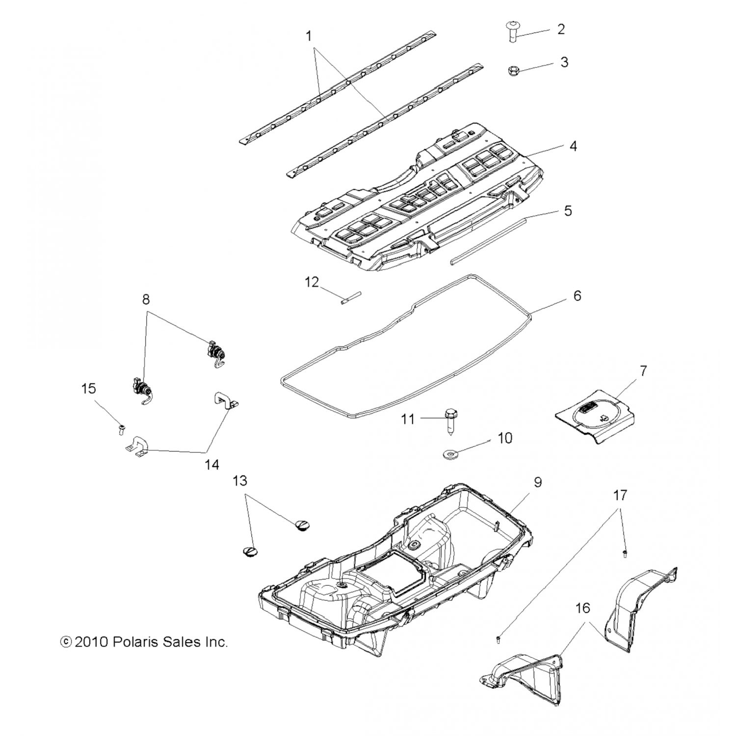 2633446 Polaris коробка асм, нижняя, передняя, интл