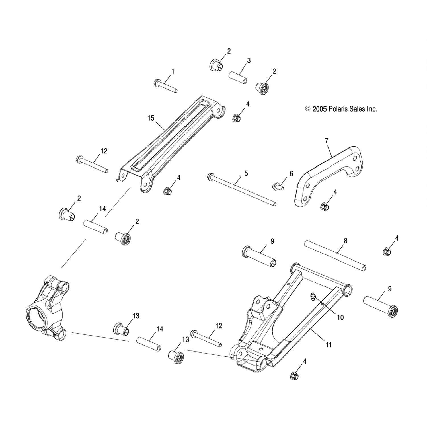 5249046293 Polaris рычаг управления, верхний, lh, инди красный 5249046-293