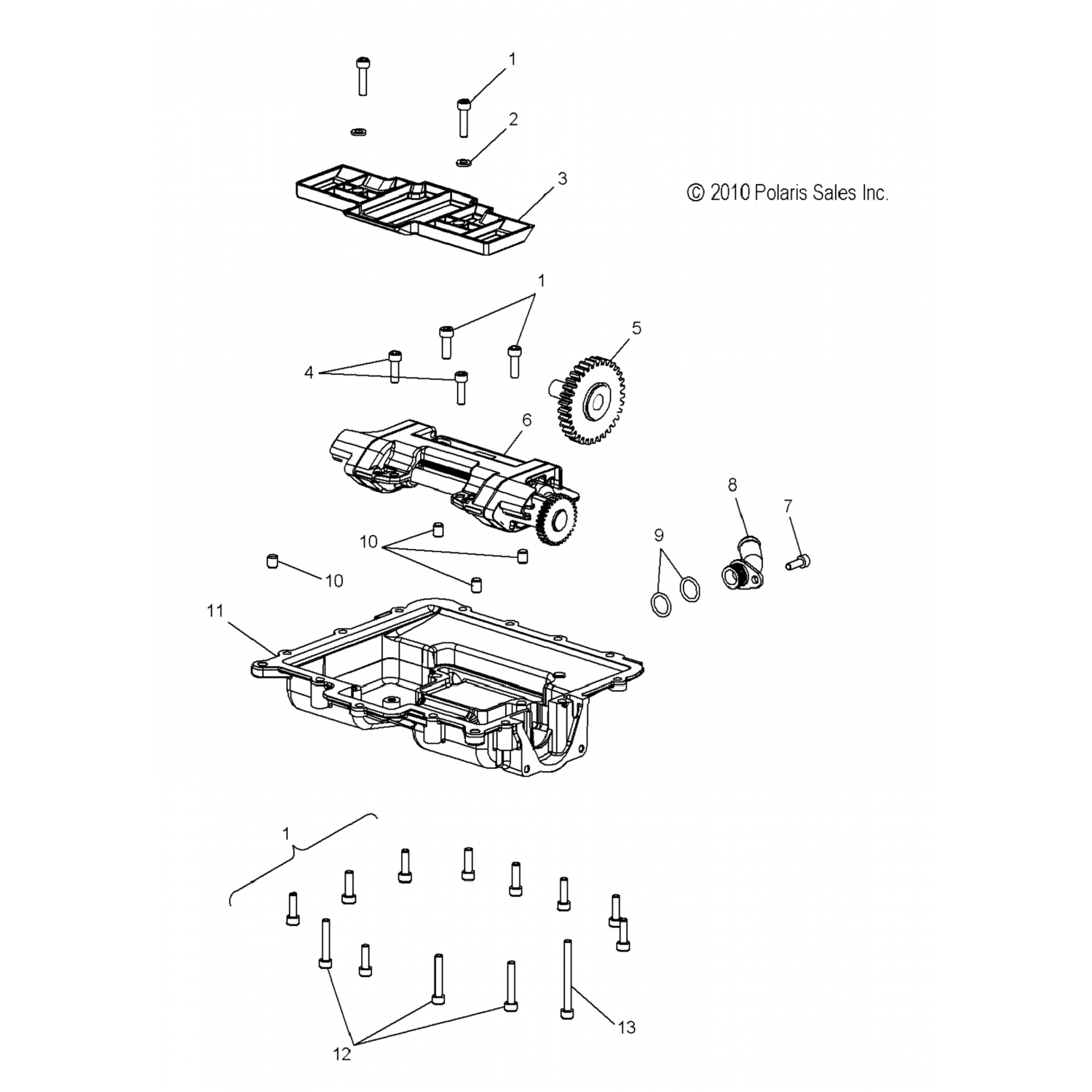 0451901 Polaris Asm-gear сухой картер