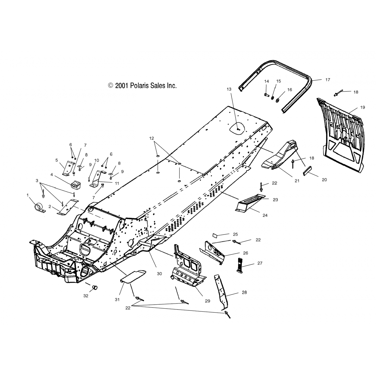 1013812 Polaris асм подставка для ног с накладкой для рукоятки, lh