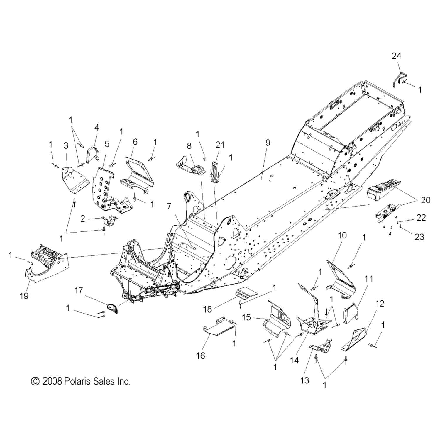 1016004 Polaris асм подставка для ног с шипом, rh