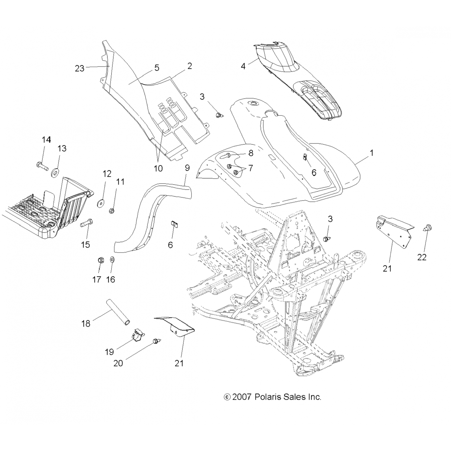 2632782177 Polaris Асм-панель/пена,rh,blk met 2632782-177
