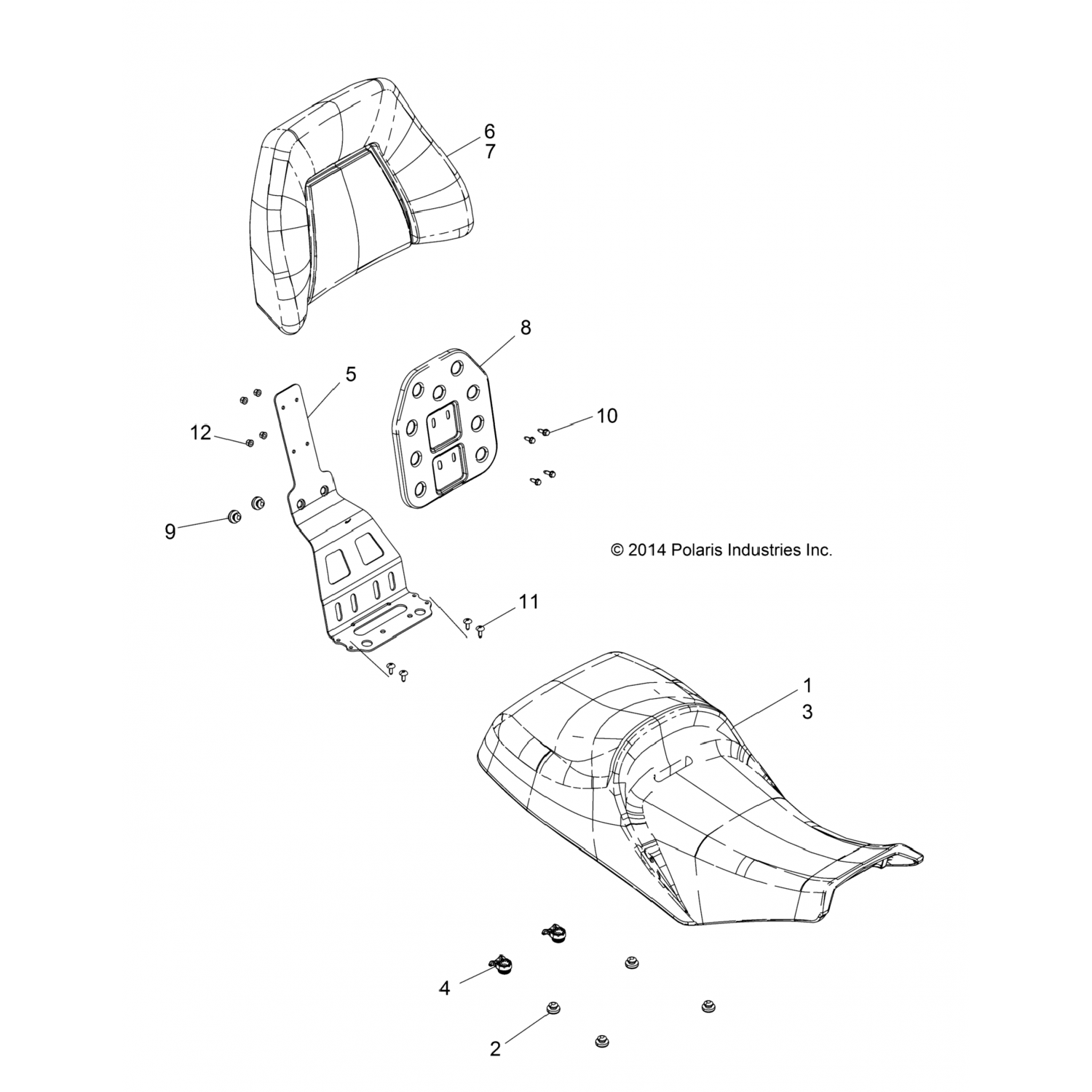 2684113 Polaris Асм крышка сиденья, проходное, заднее