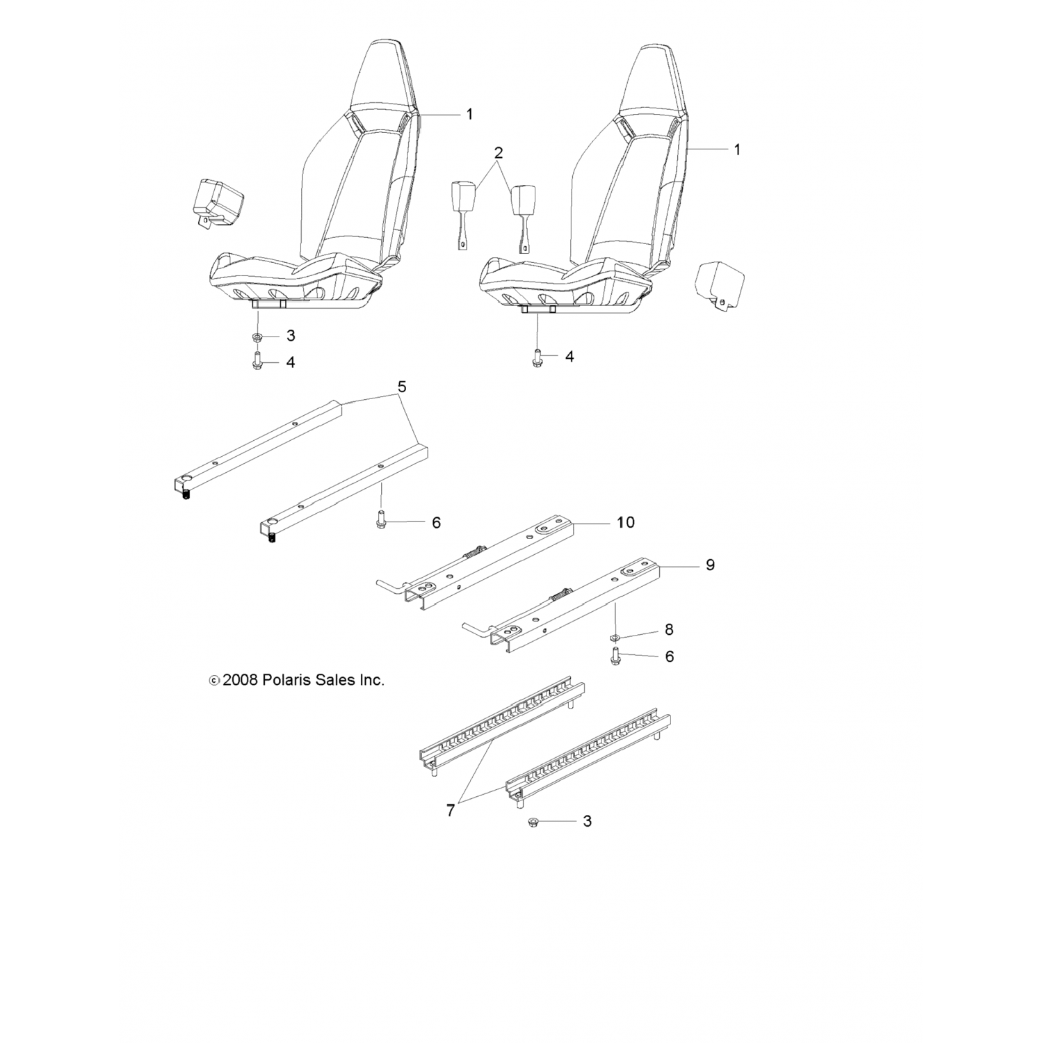 0454289070 Polaris асм сиденье, рзр-й, черный 0454289-070