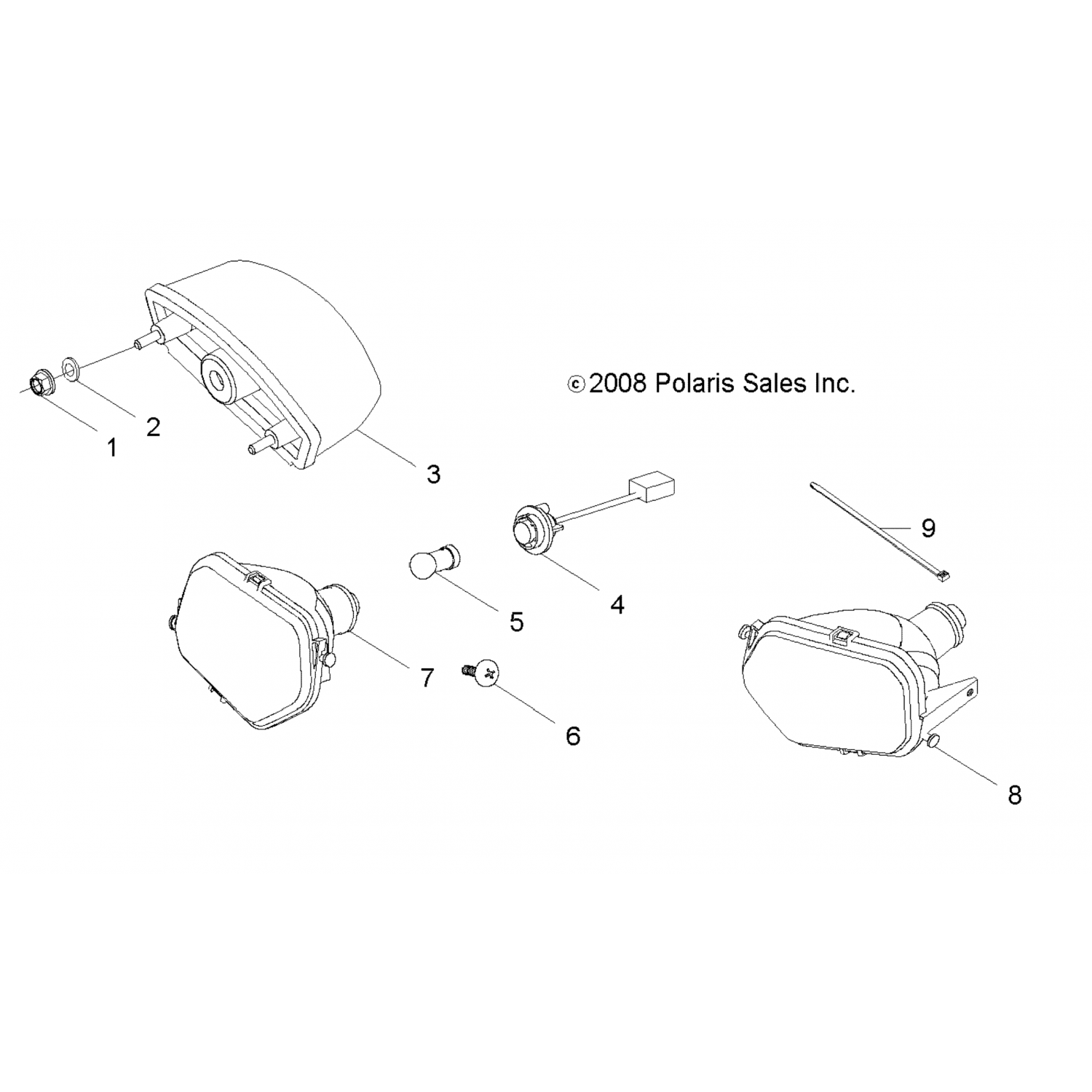 0454290 Polaris асм фара, лх, рзр-й