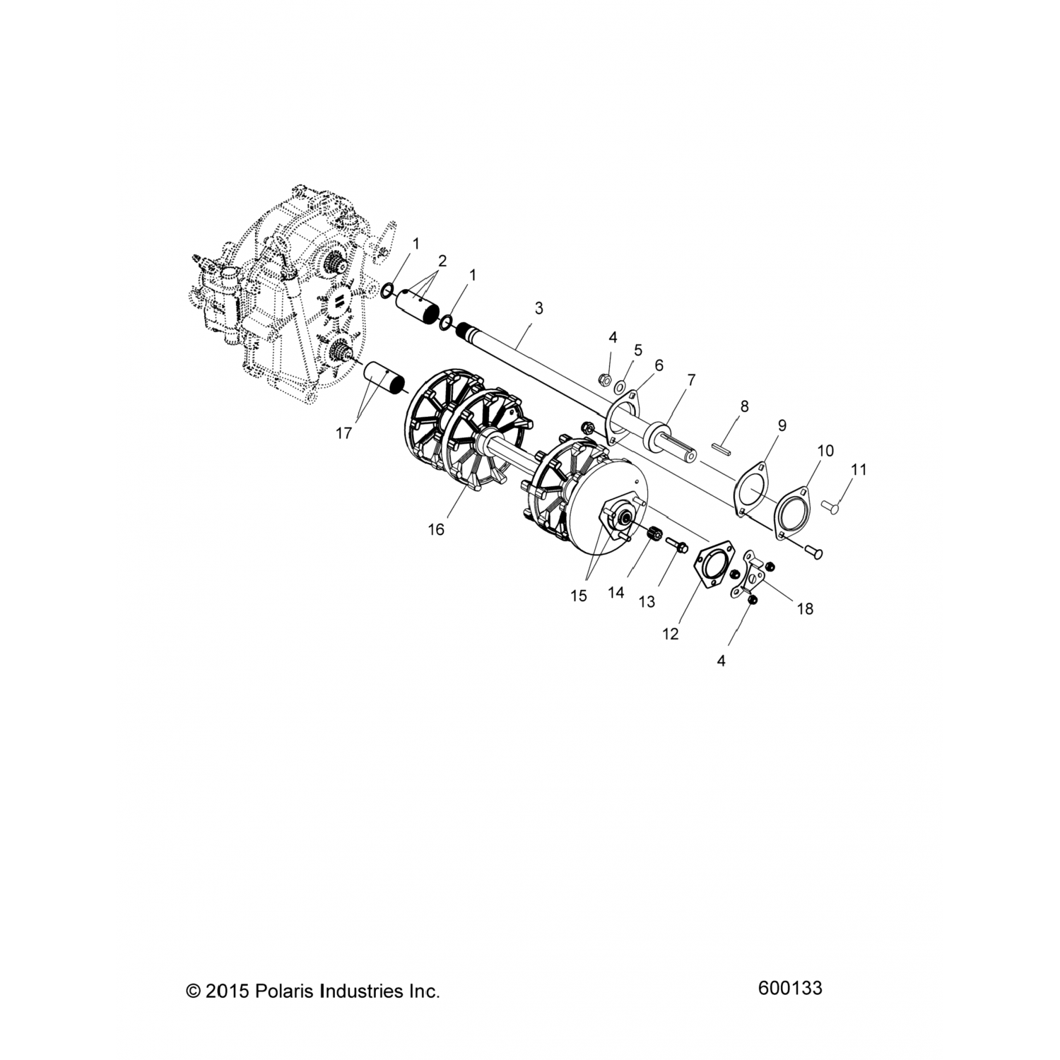 1332256 Polaris Asm-jackshaft, длинная шпонка
