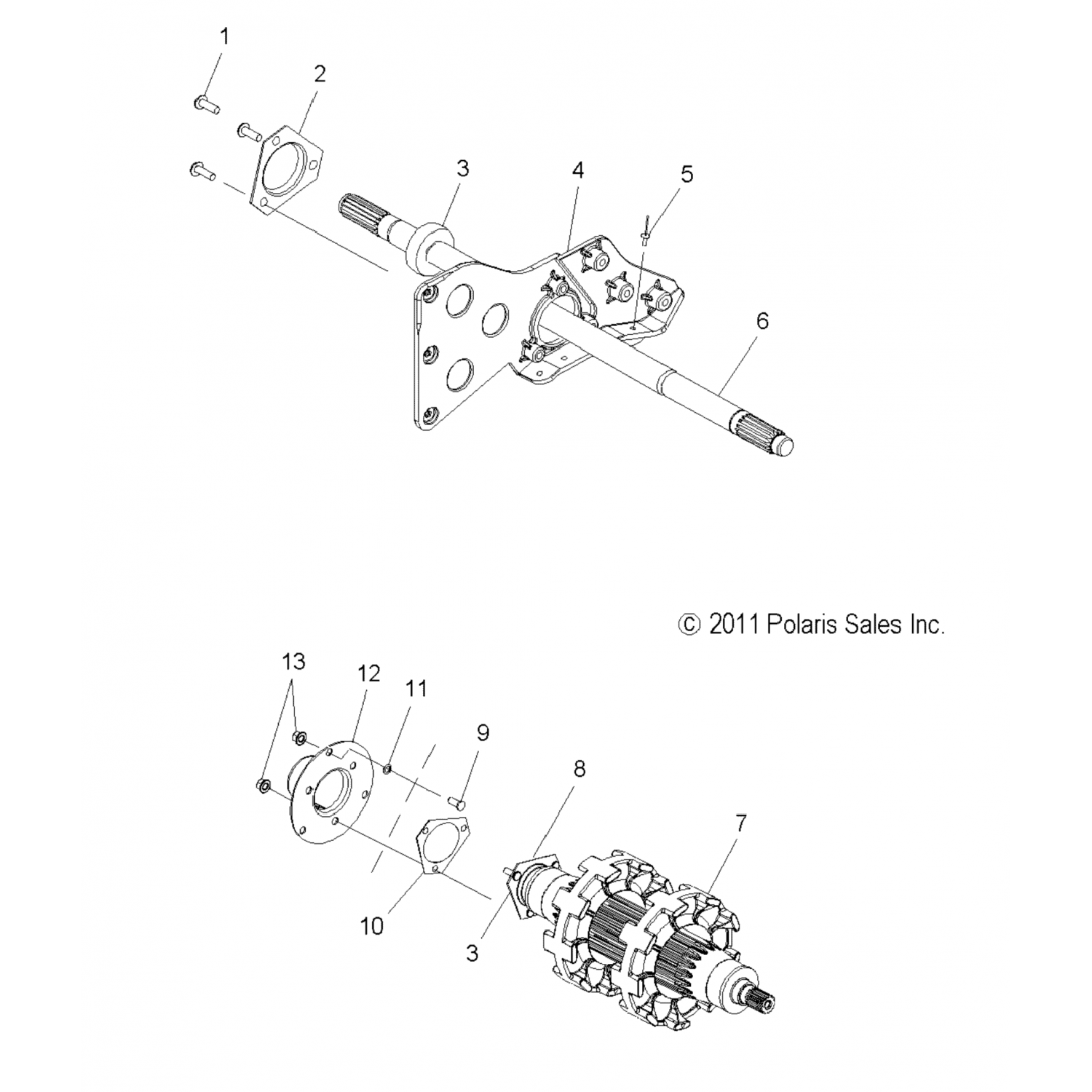 1332453 Polaris асм-джекшафт в/брг
