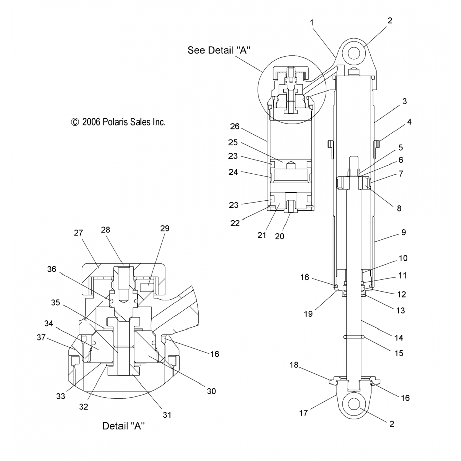 1800283 Polaris Петля корпуса со стопорным кольцом (500146)