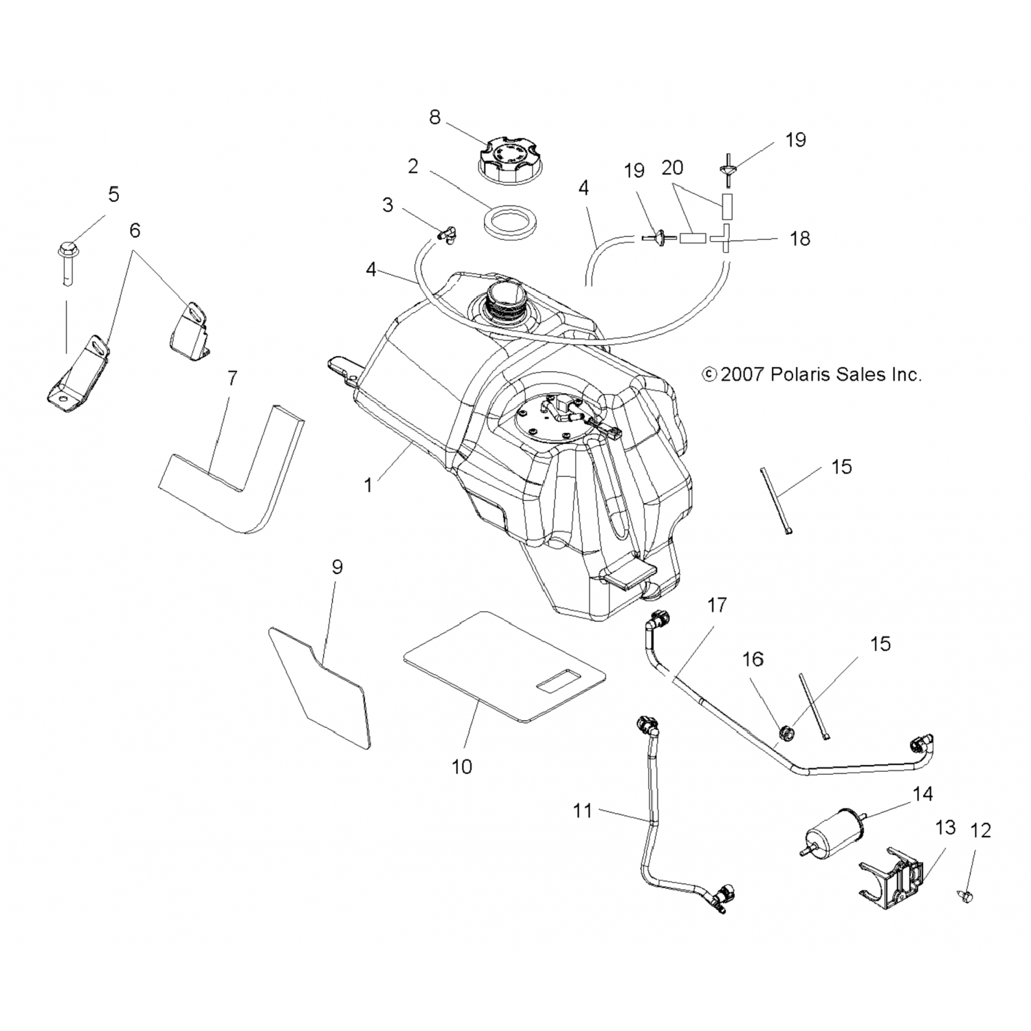 2520543 Polaris Асм-топливопровод, фильтр-рейка, sngl