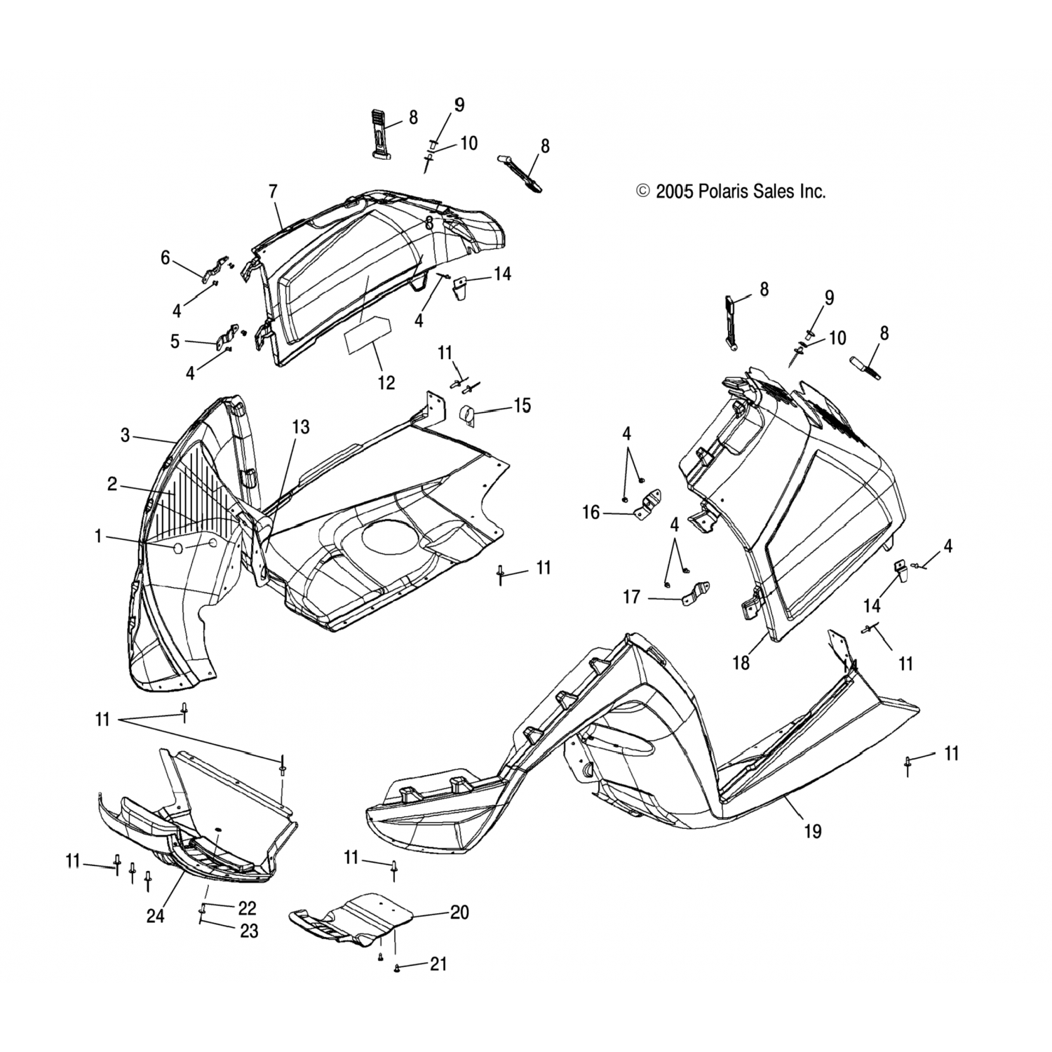 2633288070 Polaris боковая панель асм, rh, blk 2633288-070