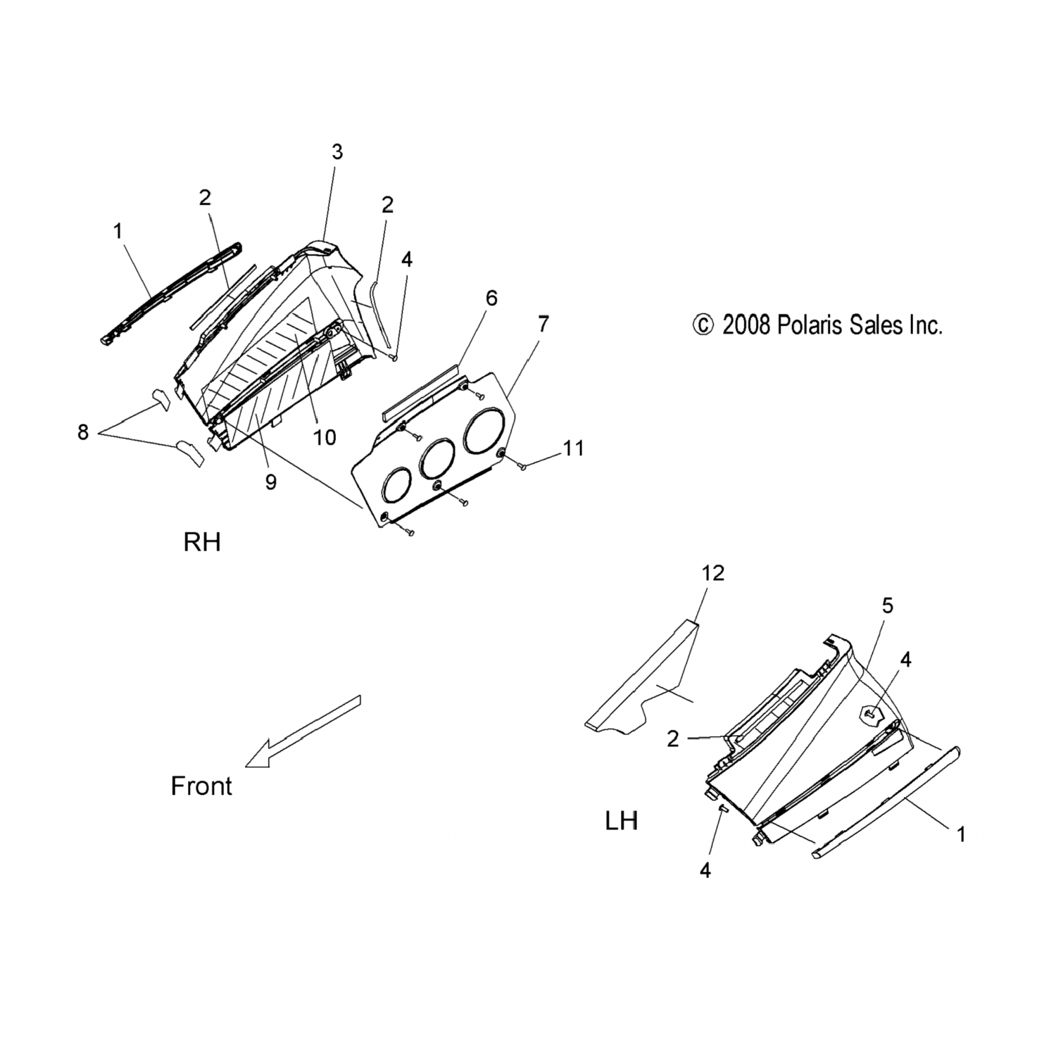 2633784070 Polaris боковая панель асм, lh, wdtrk, blk 2633784-070