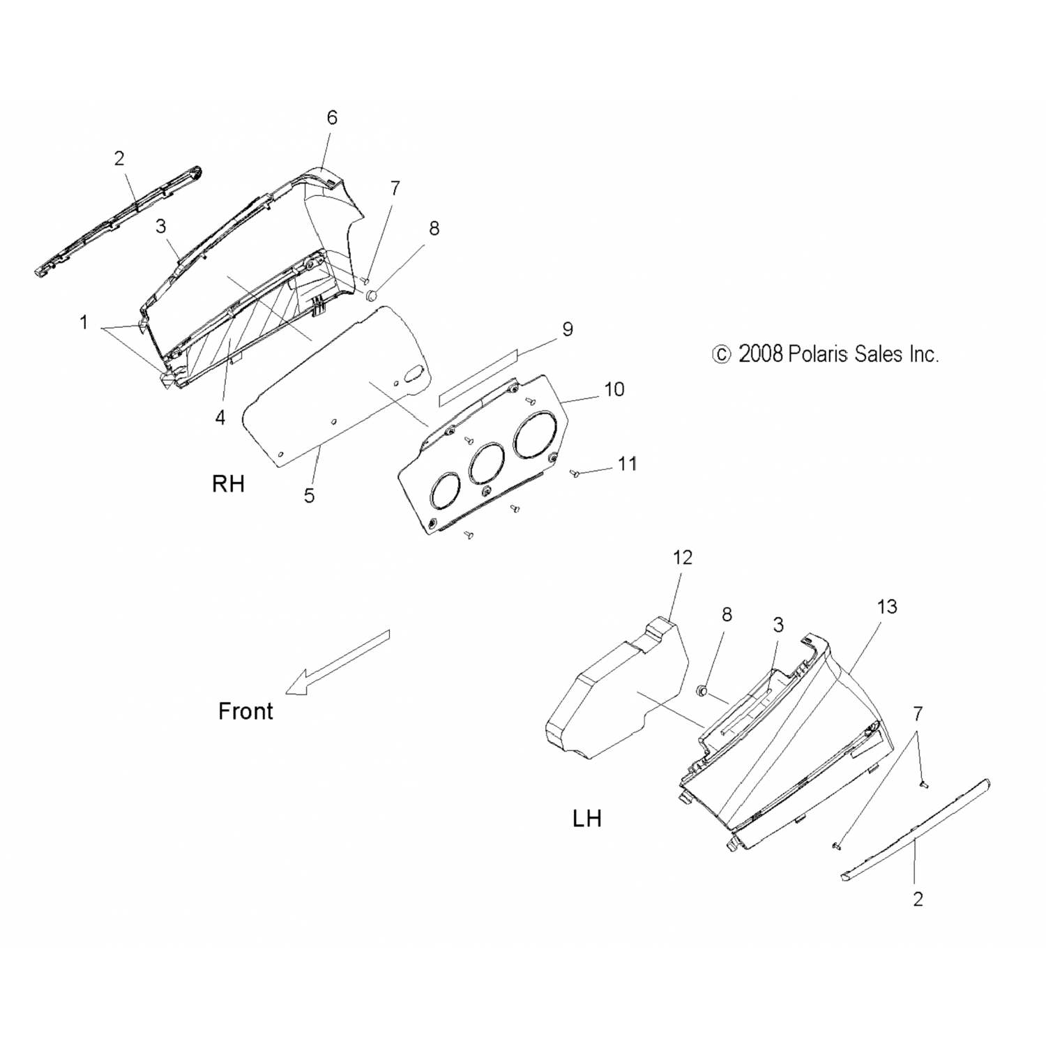 2633973070 Polaris Боковая панель Asm, rh, blk 2633973-070