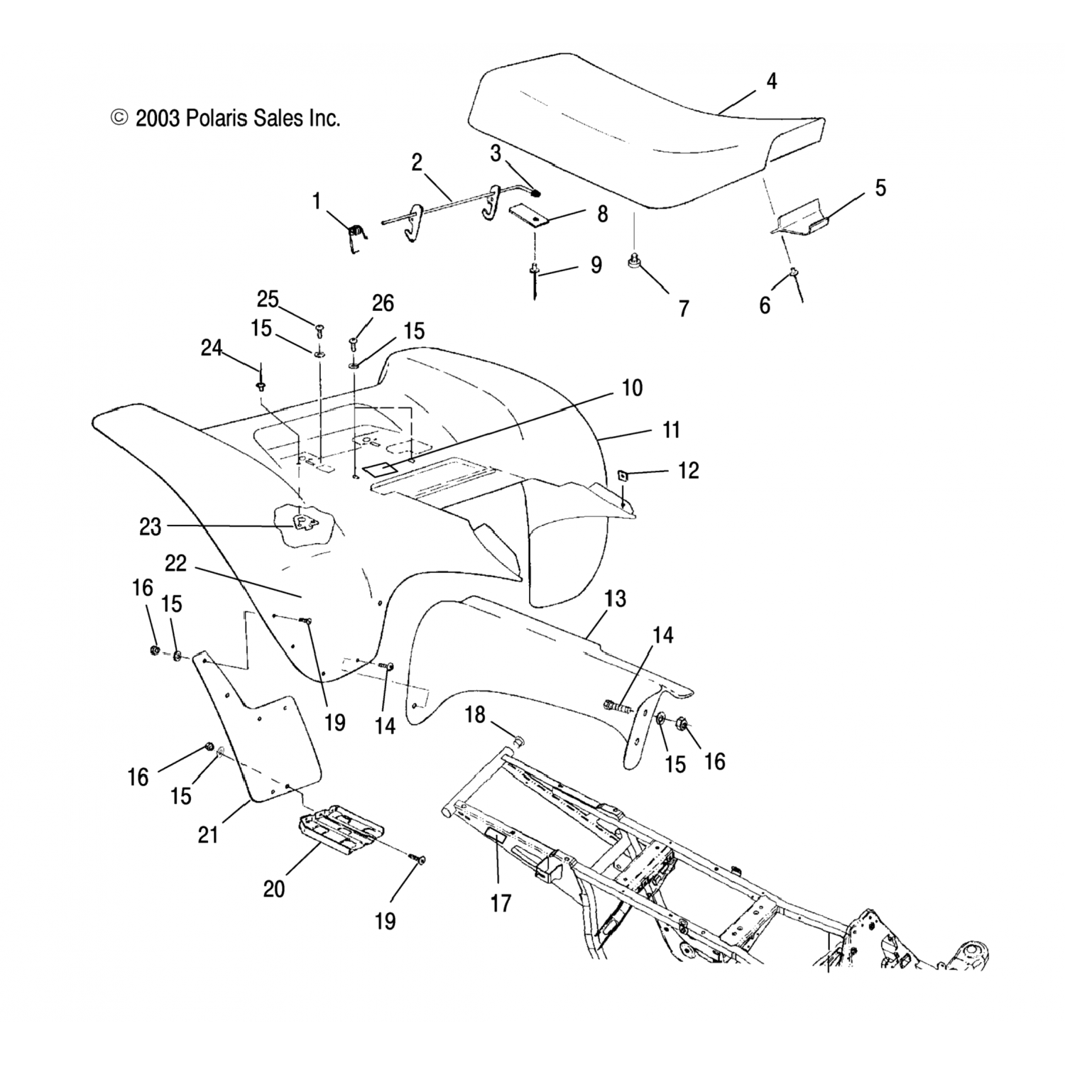 2683470 Polaris асм-сиденье, прошитое, поколение 3