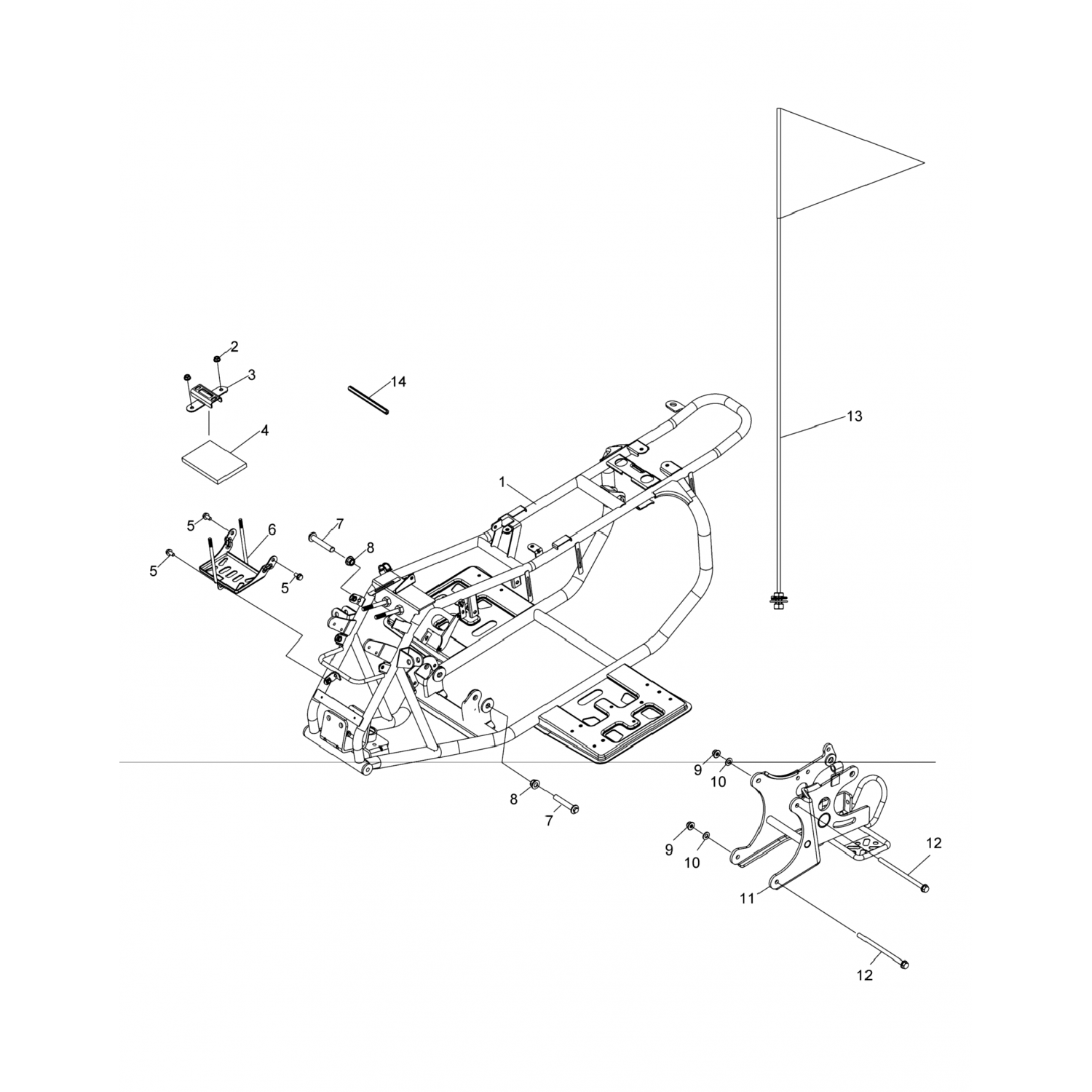 0453864 Polaris бркт-батарея, хищник 50