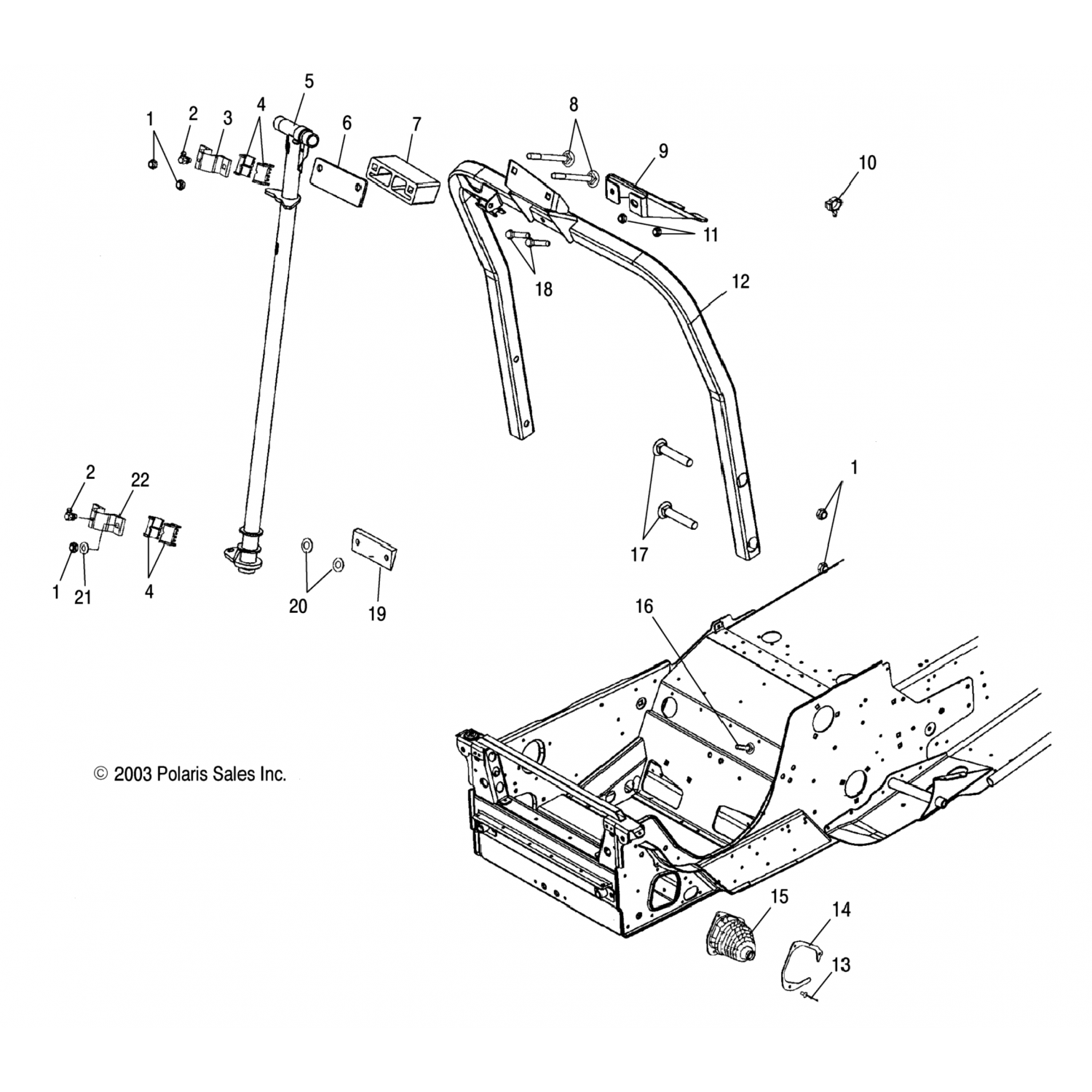 5133669 Polaris Стойка рулевого механизма, алюминий, 750
