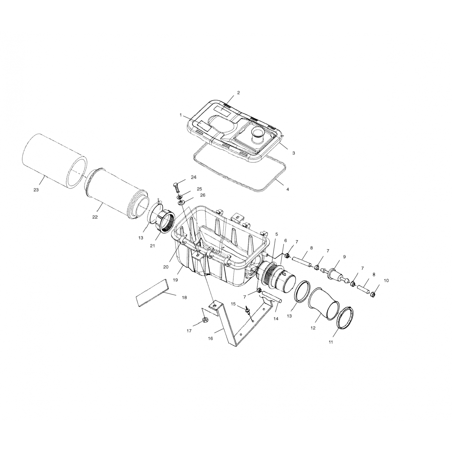 5243013067 Polaris Брекет, воздушный ящик, черный 5243013-067