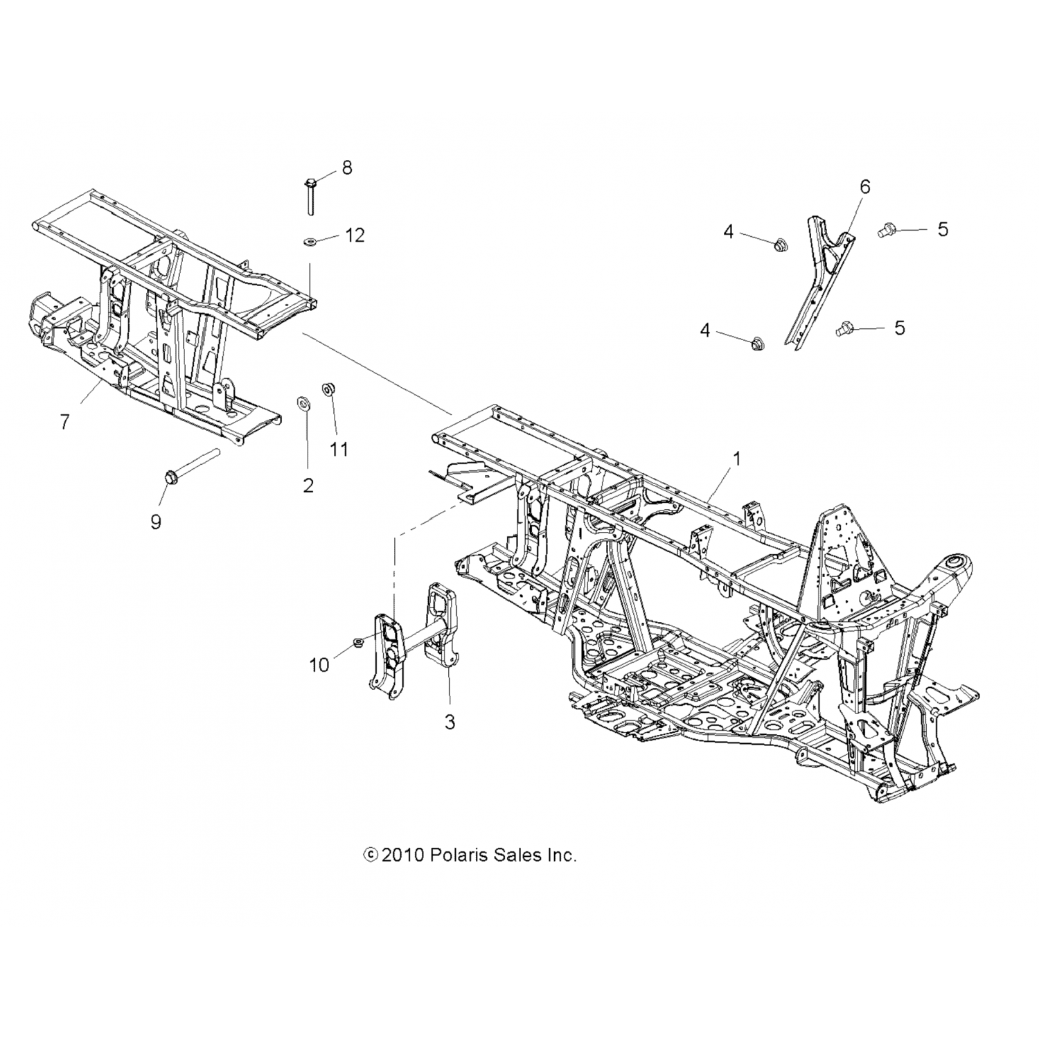 5253116067 Polaris Кронштейн, рама, fr, 6x6, lh, bk 5253116-067